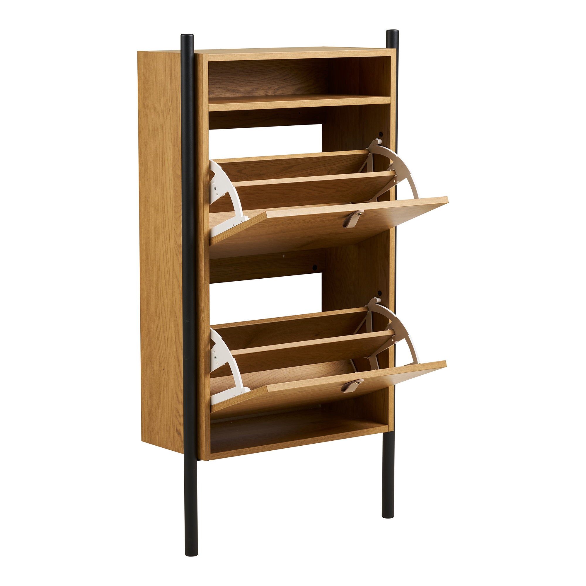 Barco Shoe Cabinet - Shoe cabinet, oak look 62x26x118 cm