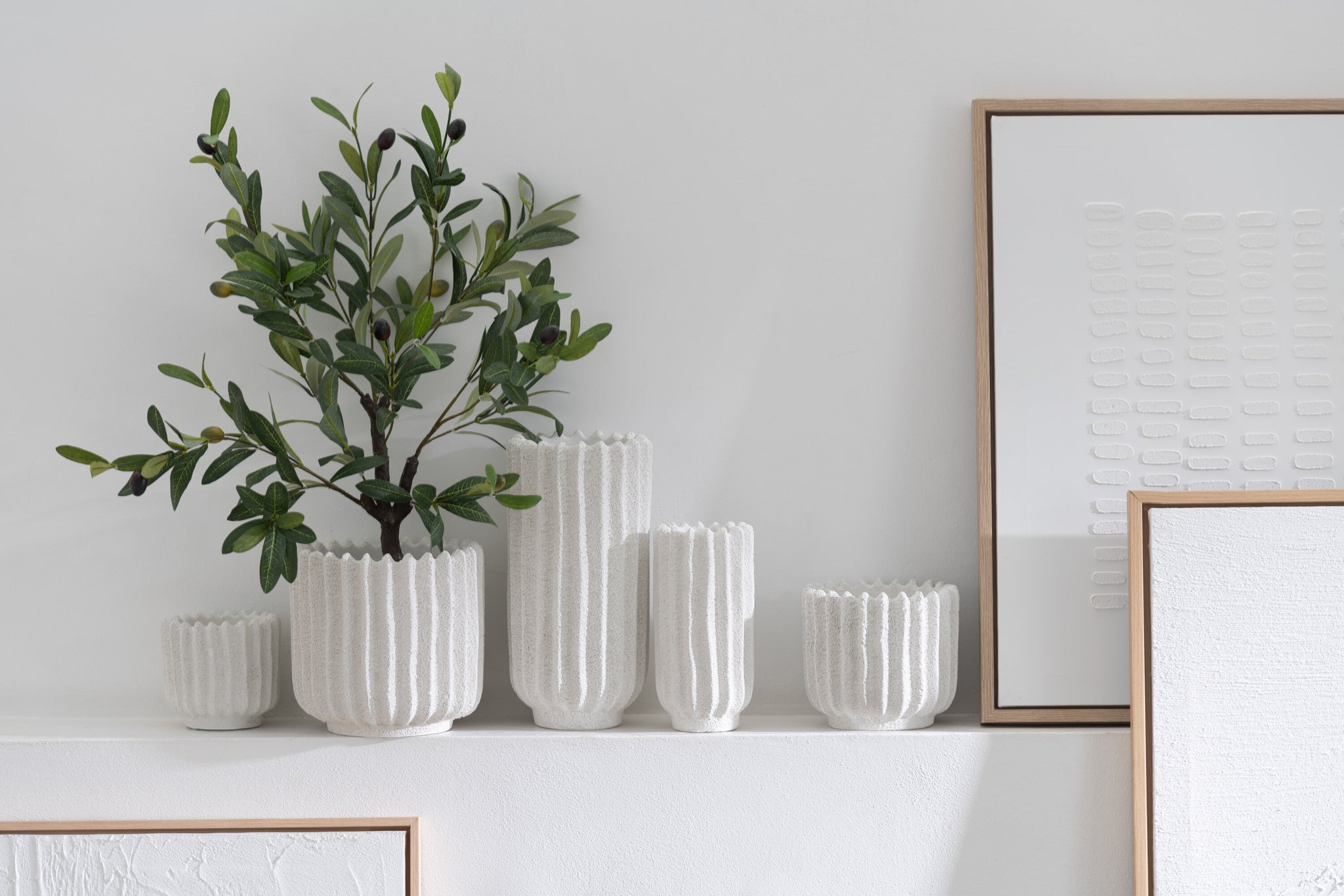 Painting Lines Canvas White Assortment Of 3