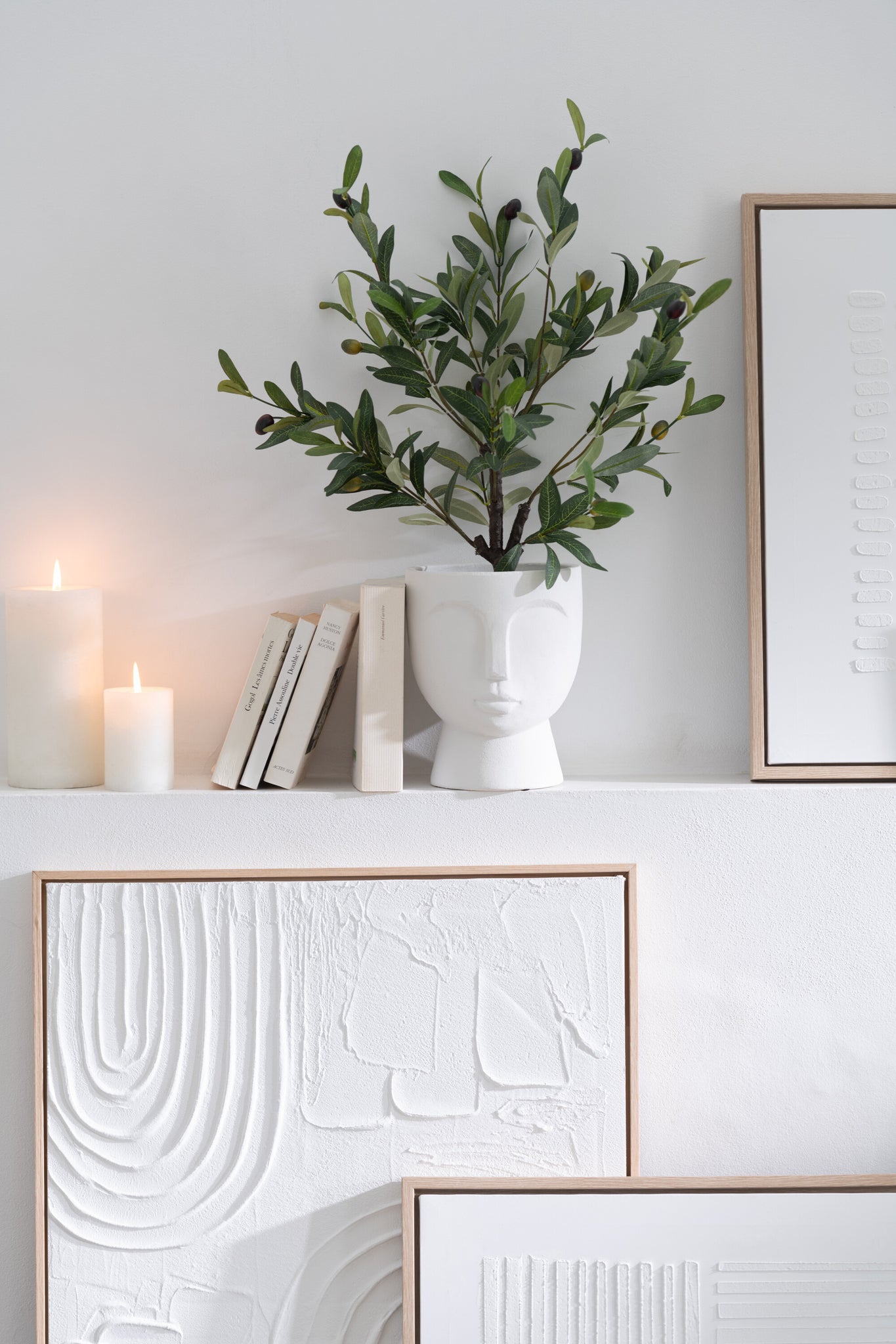 Elise Wall Art Set of 2 | White Canvas