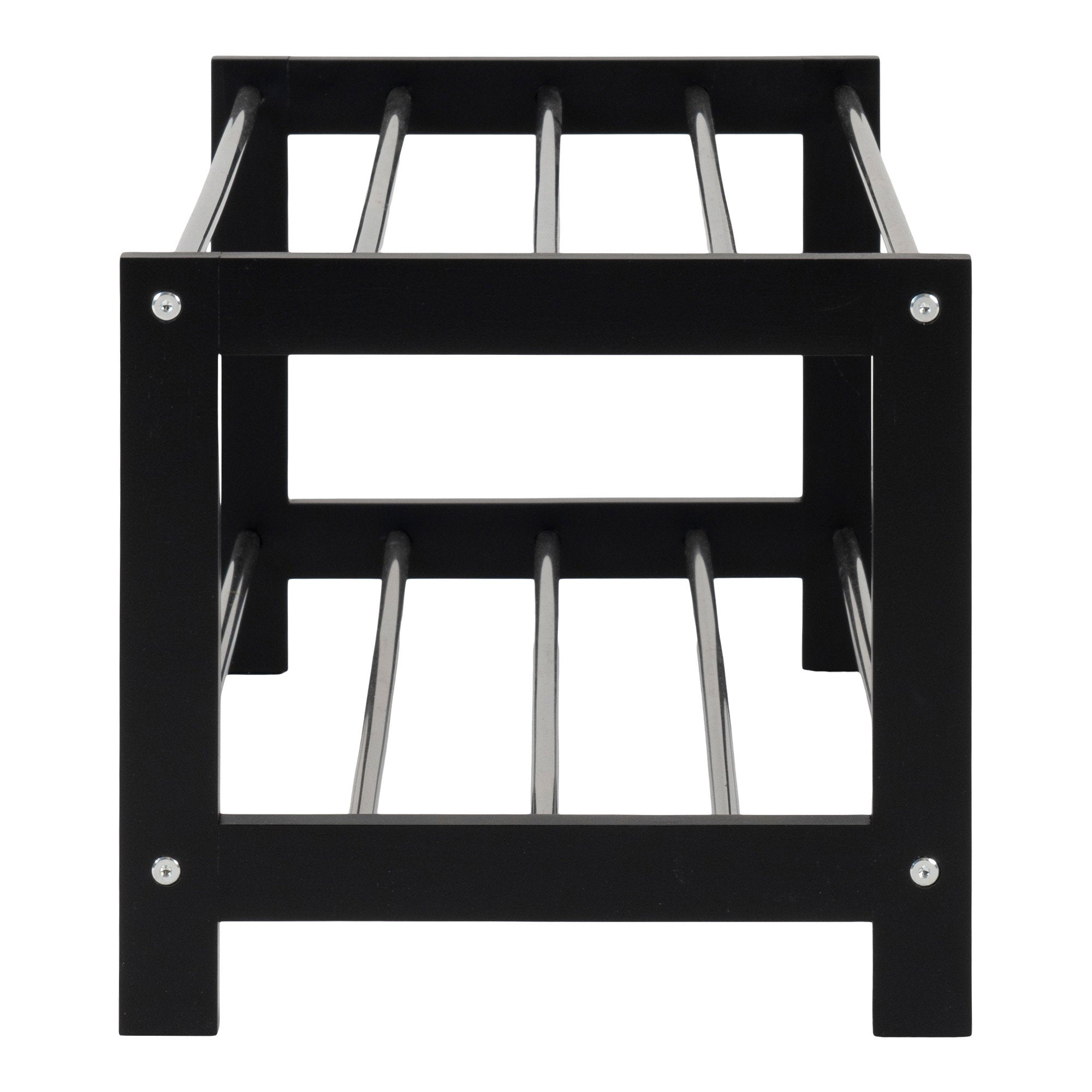 Padova Shoe Rack - Shoe rack, wood/steel, 2 shelves, black 78x34 cm