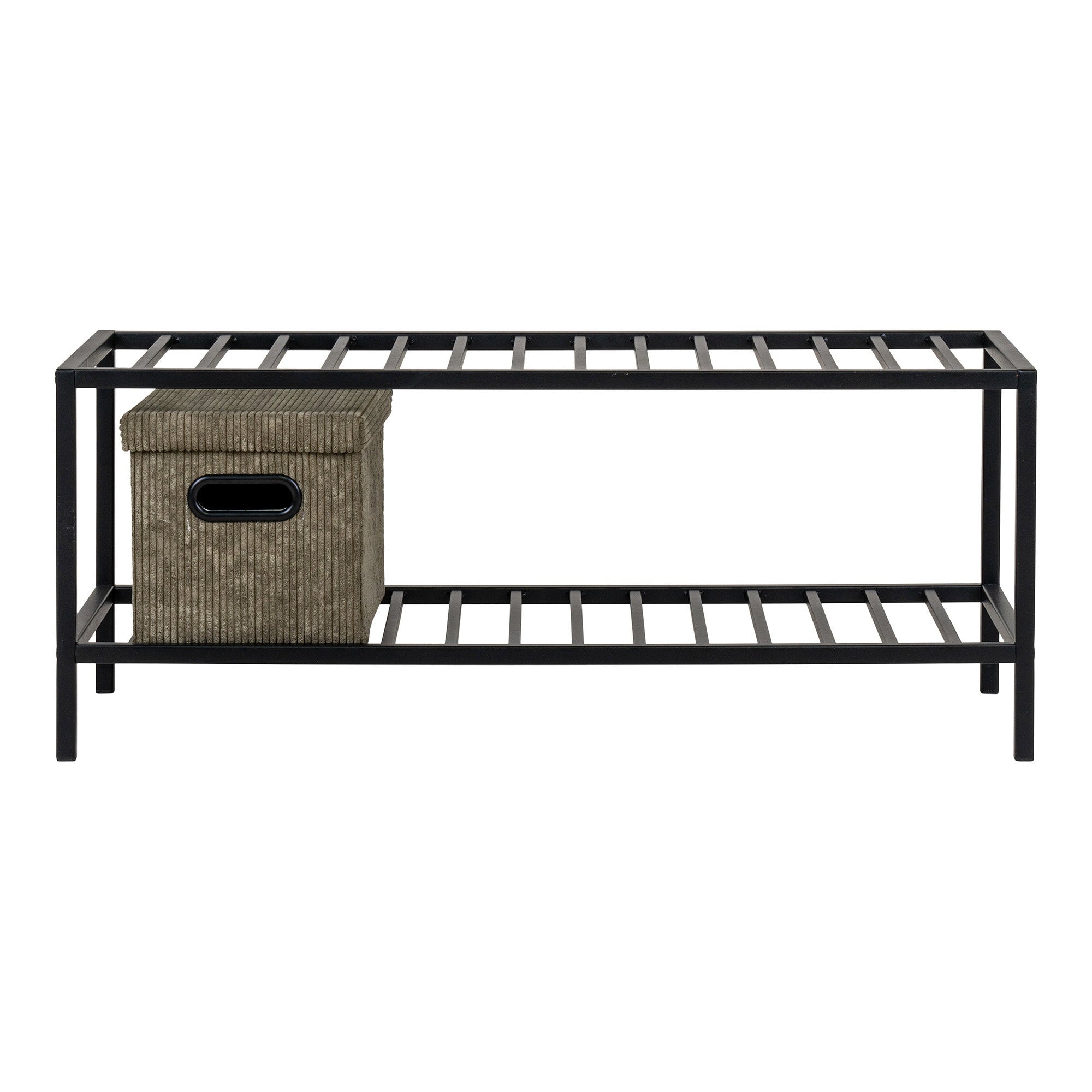 Vita Shoe rack - Shoe Rack, 2 shelves, black steel frame 79x34 cm
