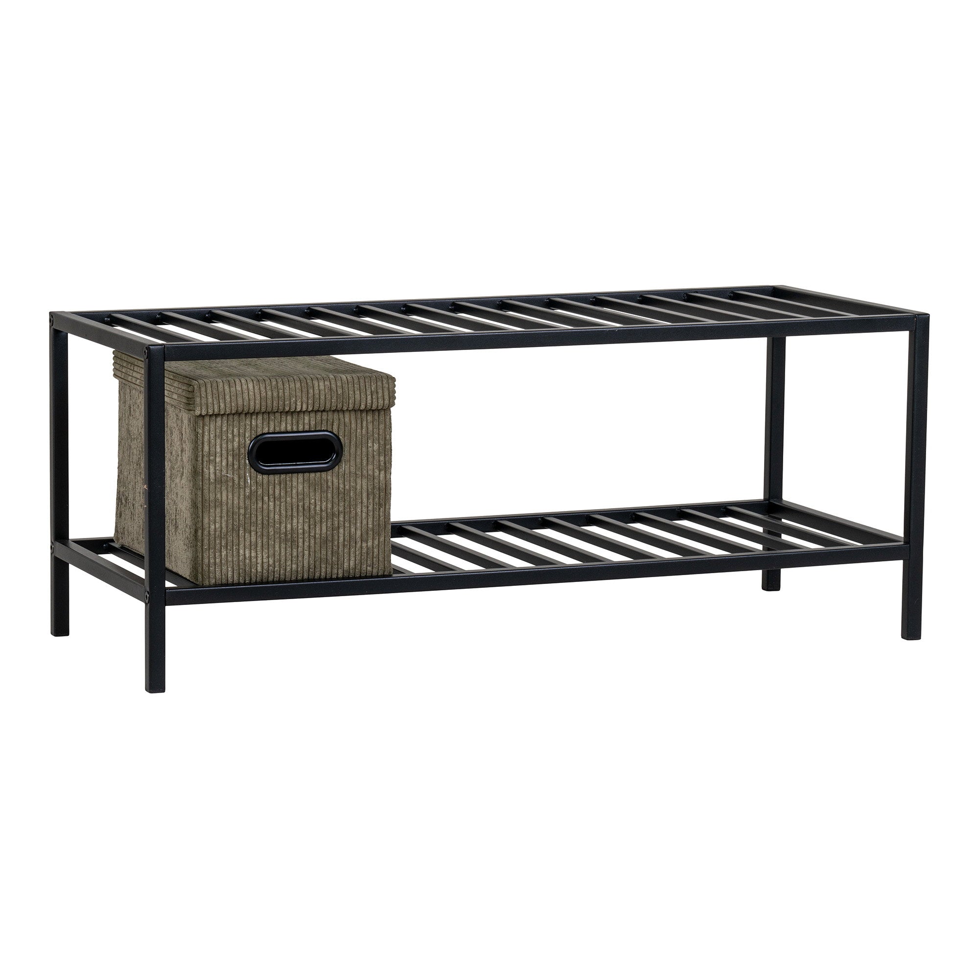 Vita Shoe rack - Shoe Rack, 2 shelves, black steel frame 79x34 cm