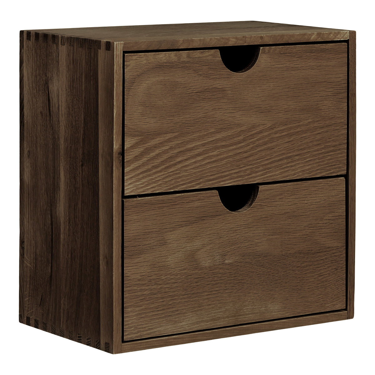 Wandrek Townsville met lades – eikenhout, donkerbruin, 18x30x30 cm