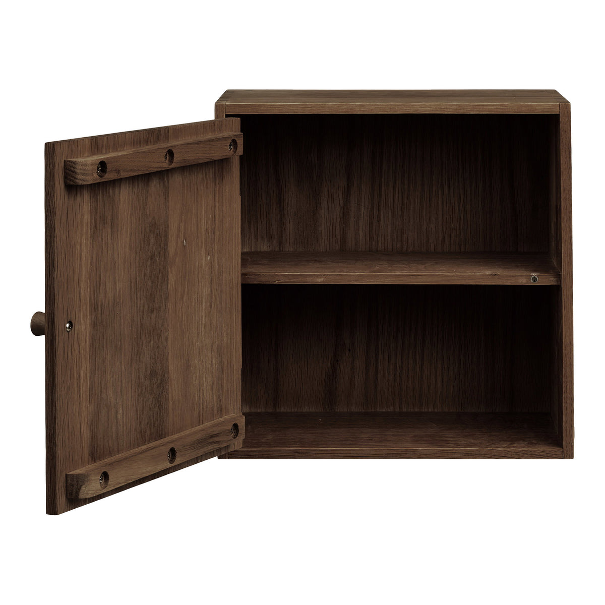 Wandrek Townsville met deur – eikenhout, donkerbruin, 30x18x30 cm