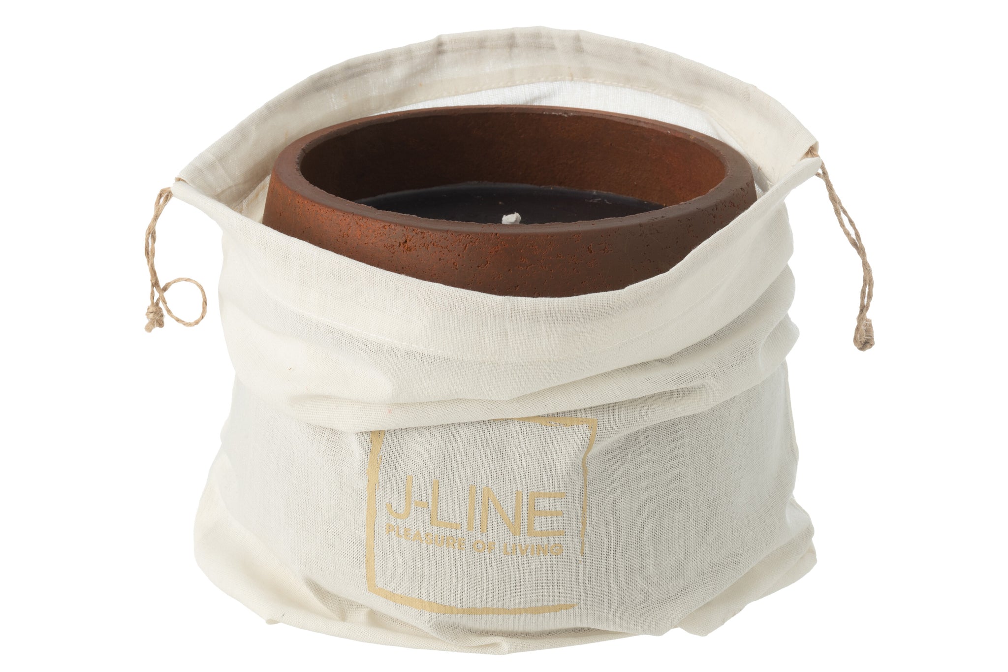 Outdoor Candle Cement Brown Large