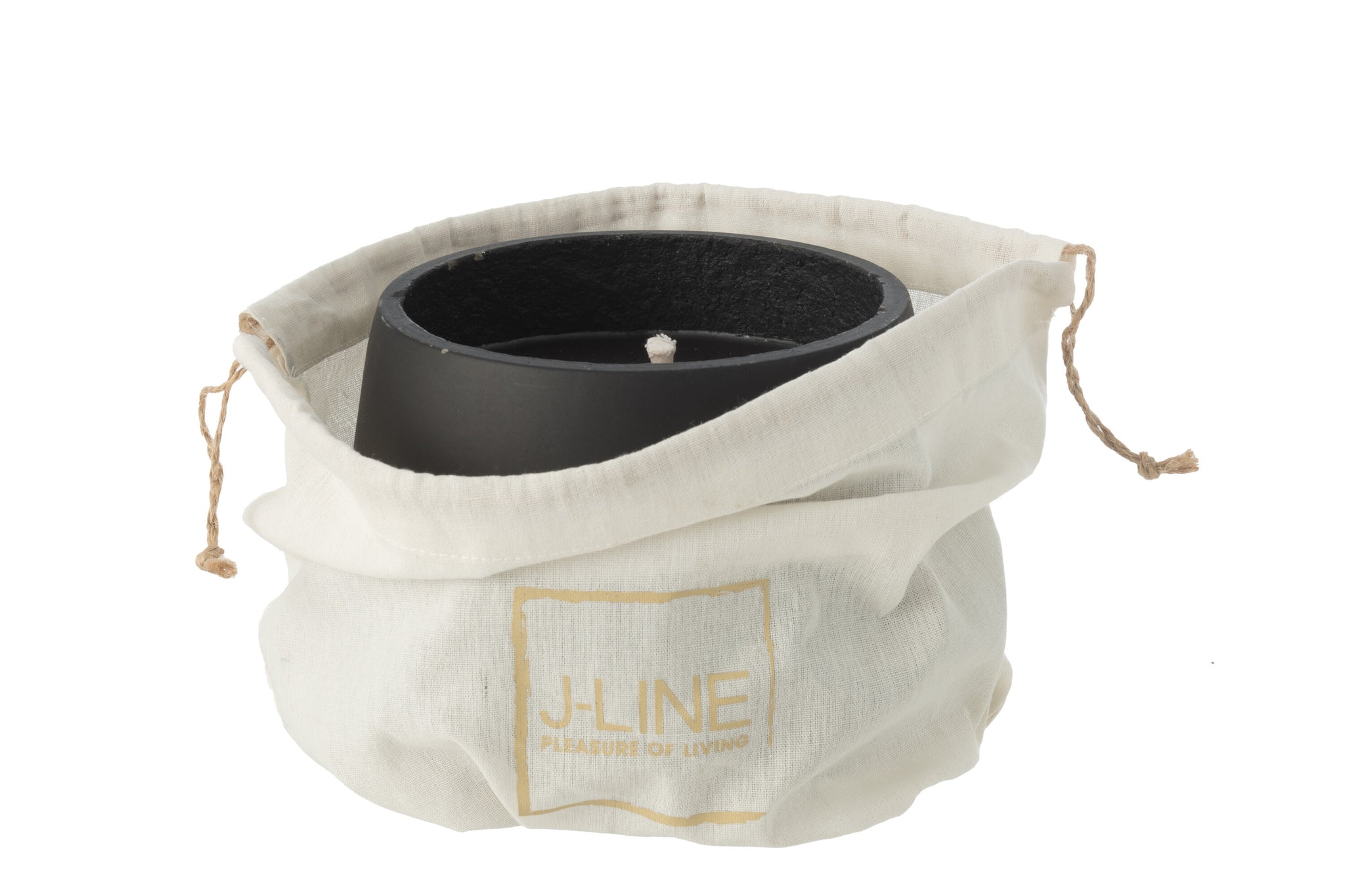 Outdoor Candle Cement Black Medium 31H