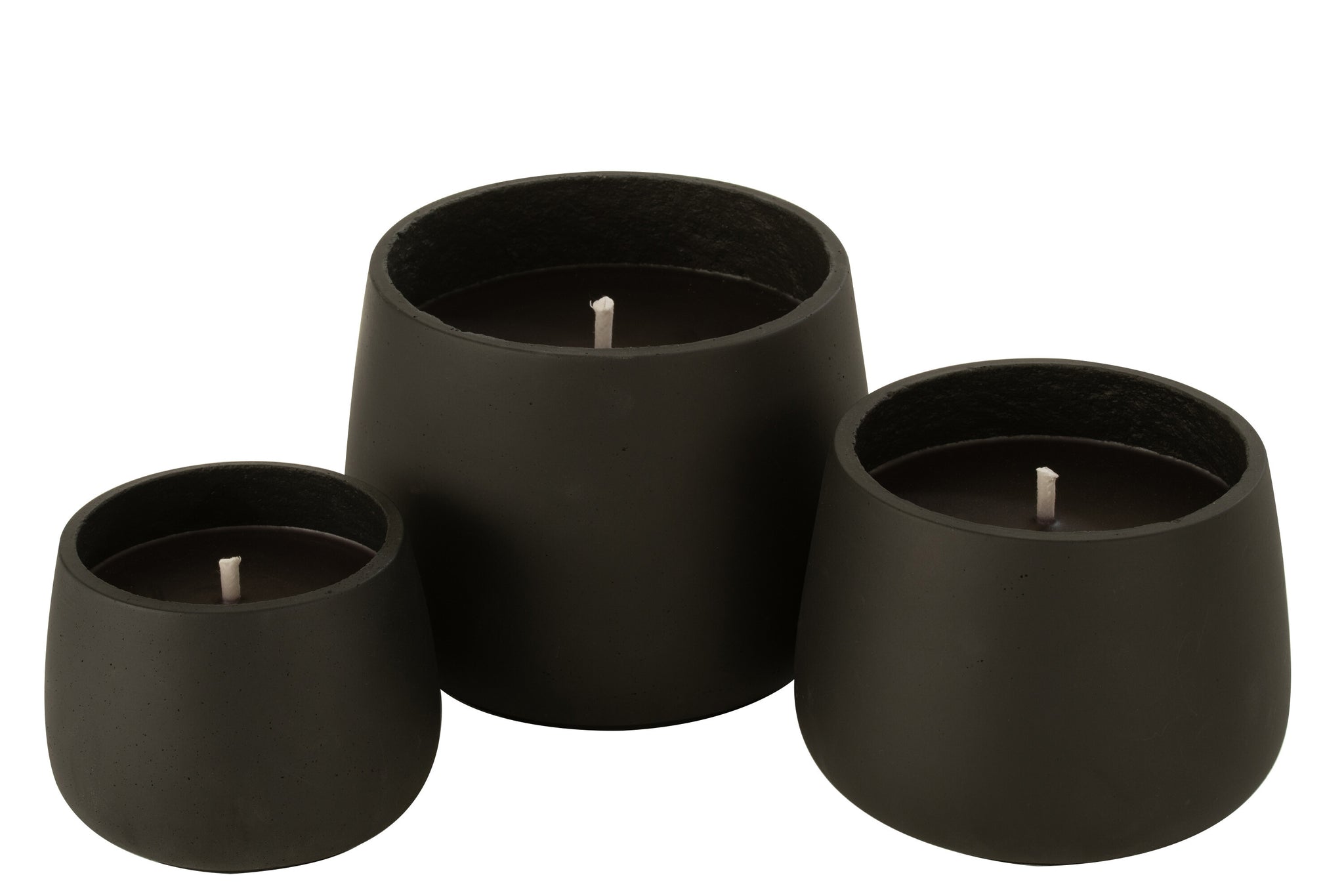 Outdoor Candle Cement Black Large 48H