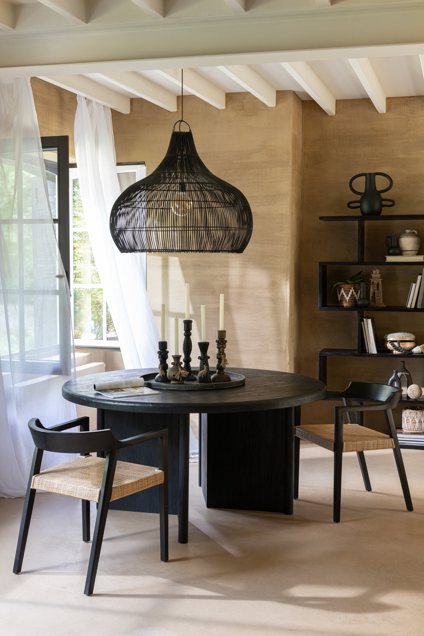 Chair Emma Teak Black/Brown