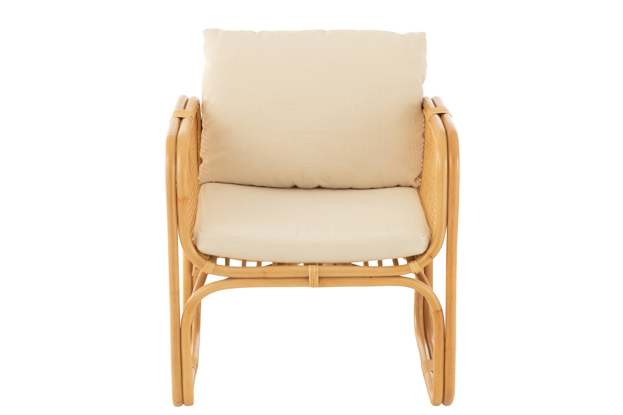 Arm Chair+Cushion Rattan/Textile Natural/White