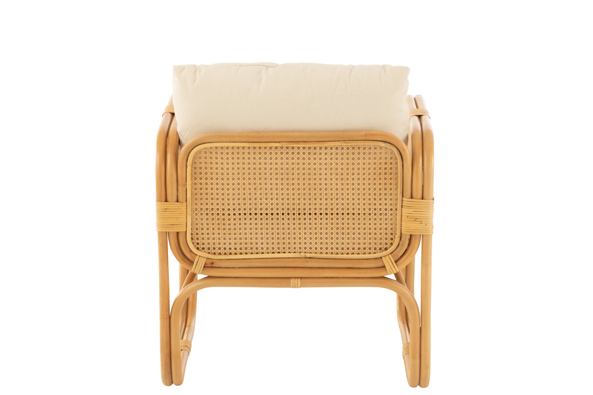 Arm Chair+Cushion Rattan/Textile Natural/White