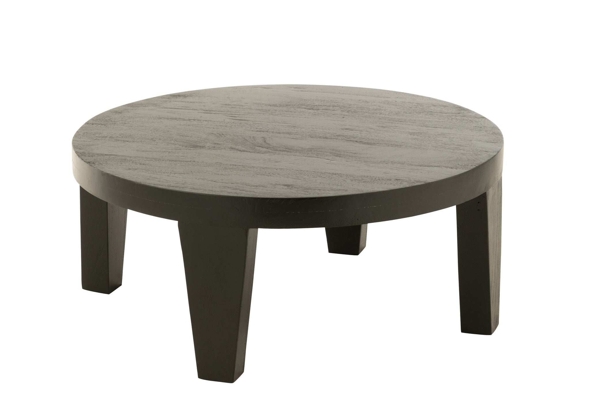 Coffee Table Round Mango Wood Matt Black