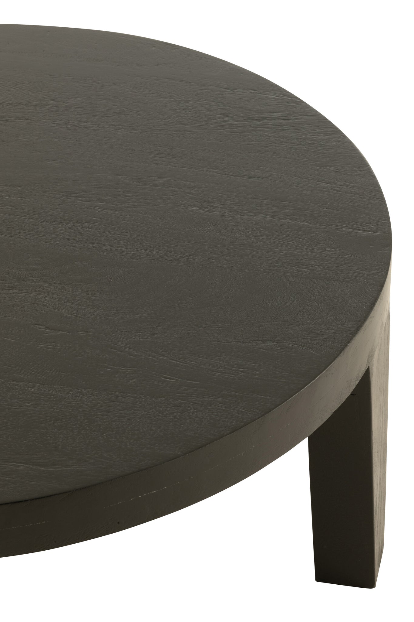 Coffee Table Round Mango Wood Matt Black