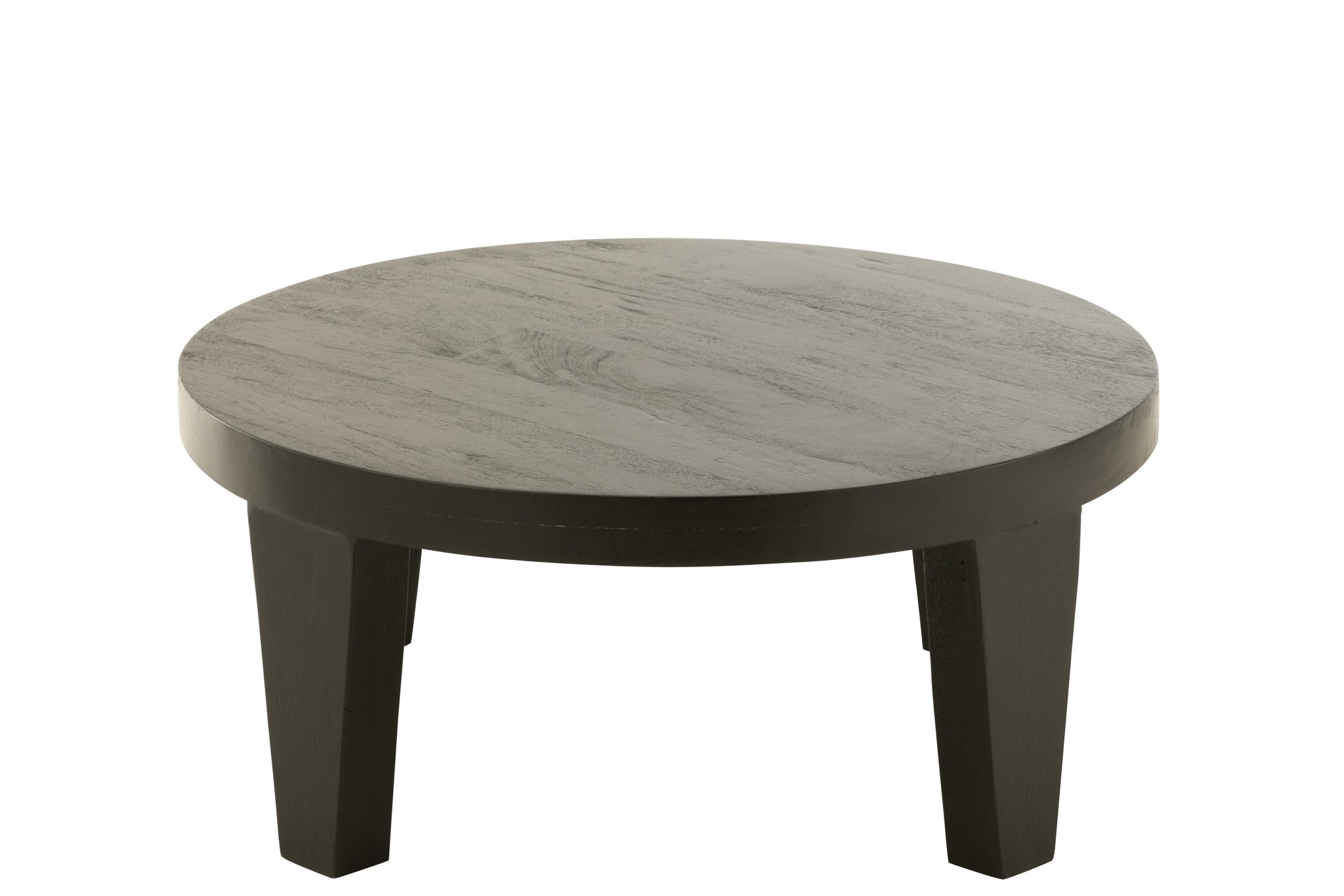 Coffee Table Round Mango Wood Matt Black
