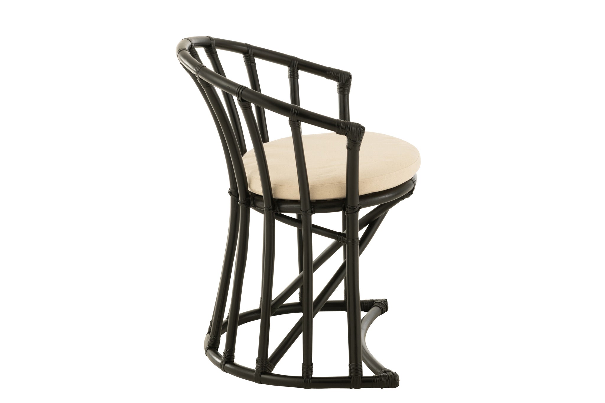 Chair+Cushion Rattan/Textile Black/White