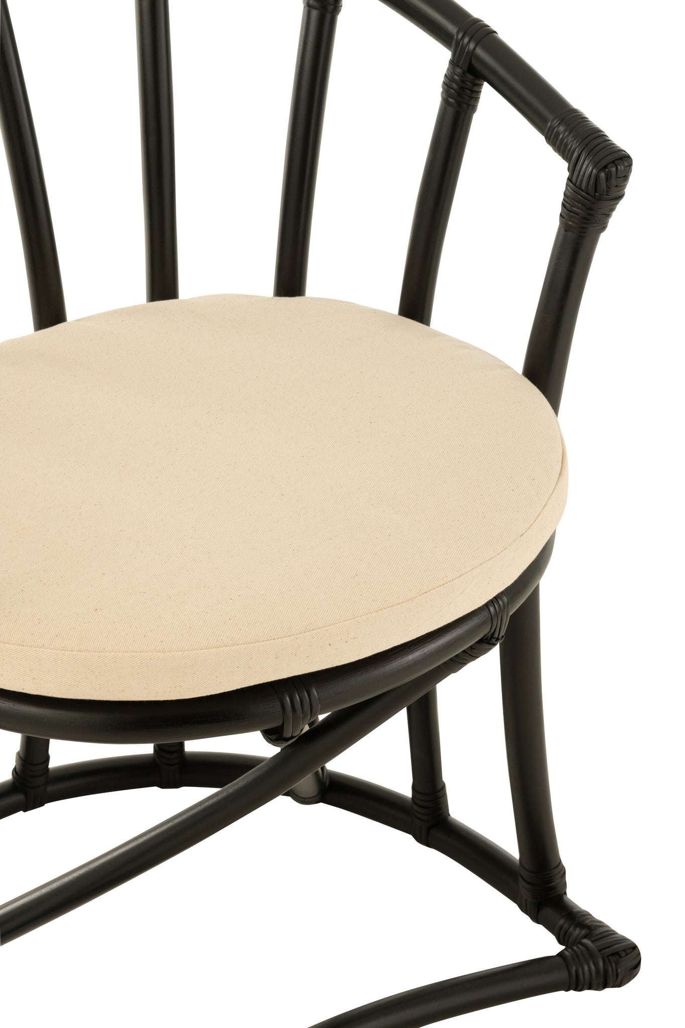 Chair+Cushion Rattan/Textile Black/White