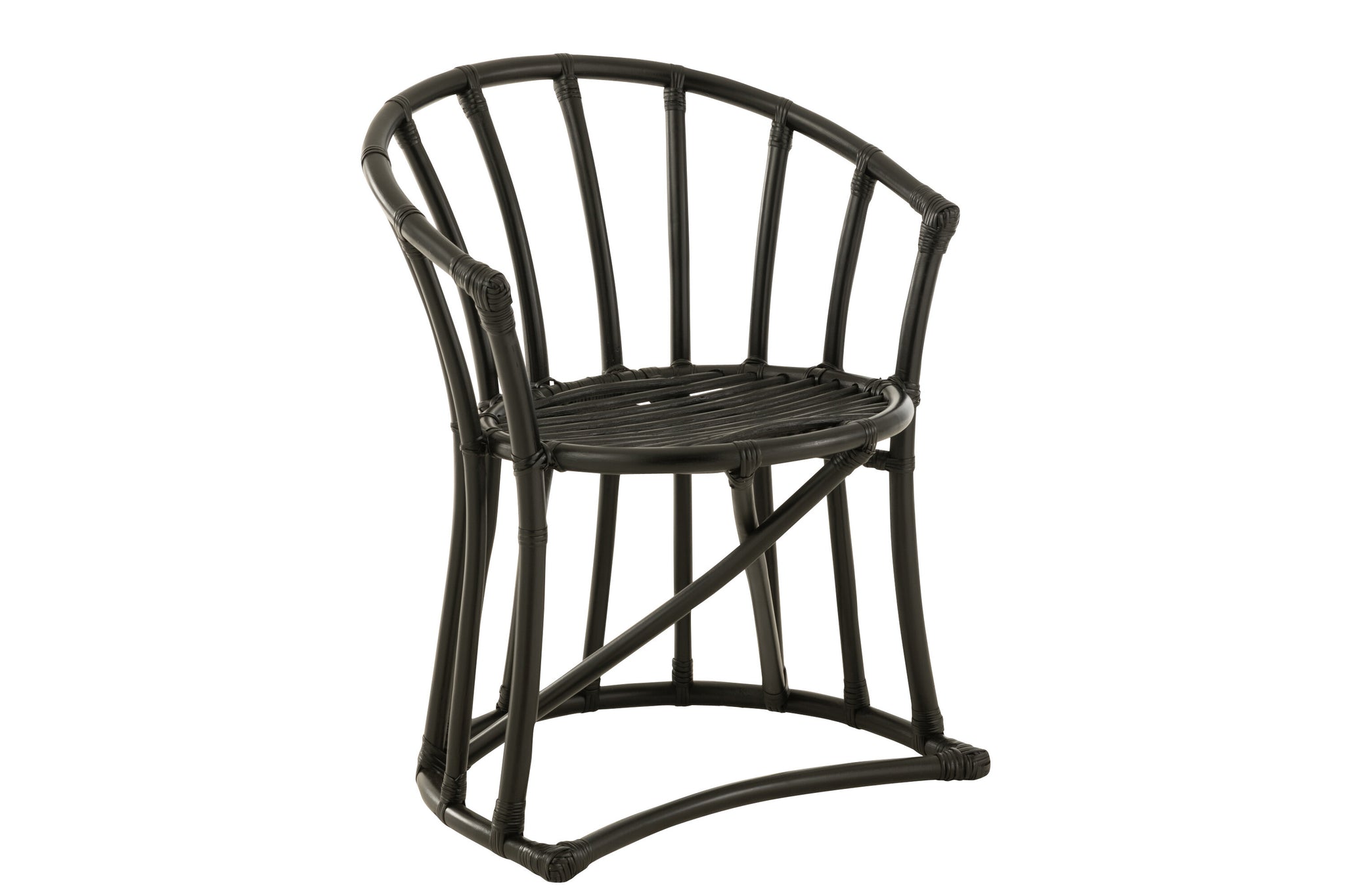 Chair+Cushion Rattan/Textile Black/White
