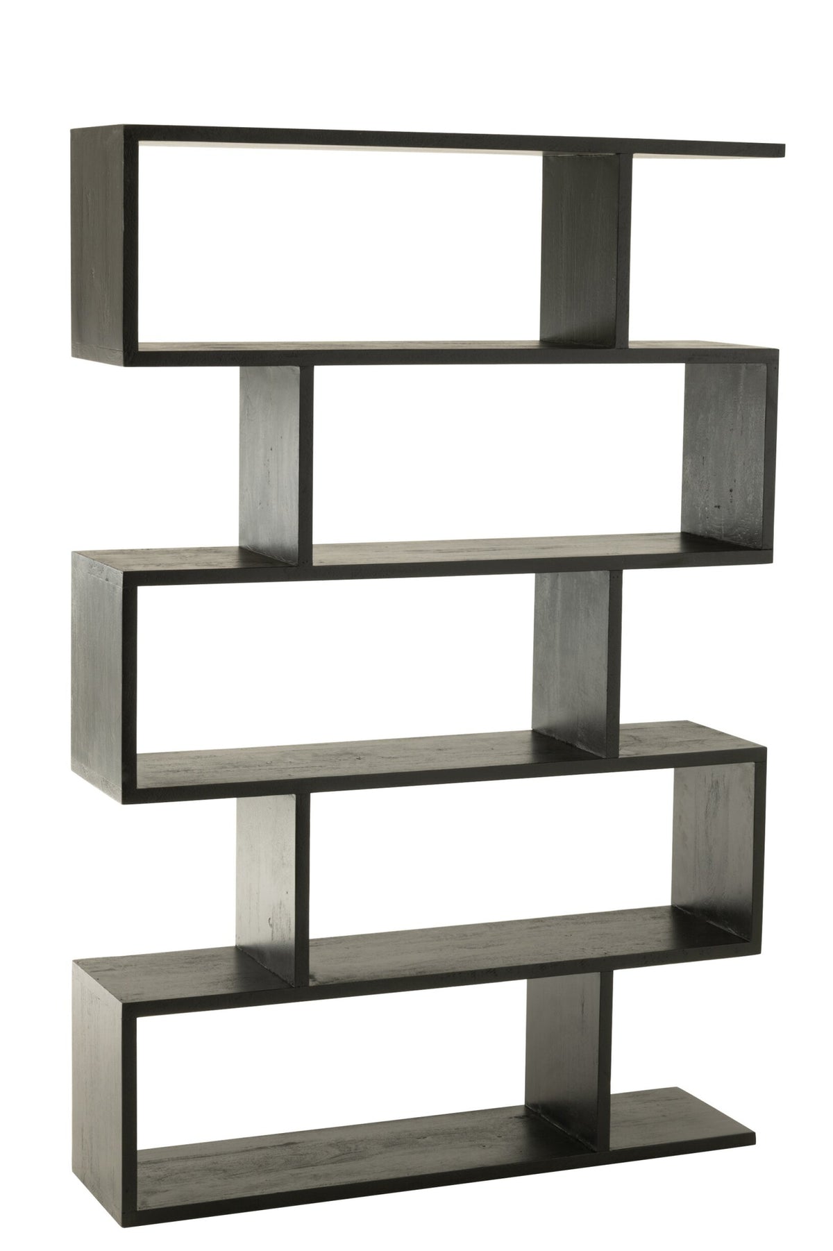 Boekenkast Vertical Slats – mangohout, mat zwart, 120x30x180 cm