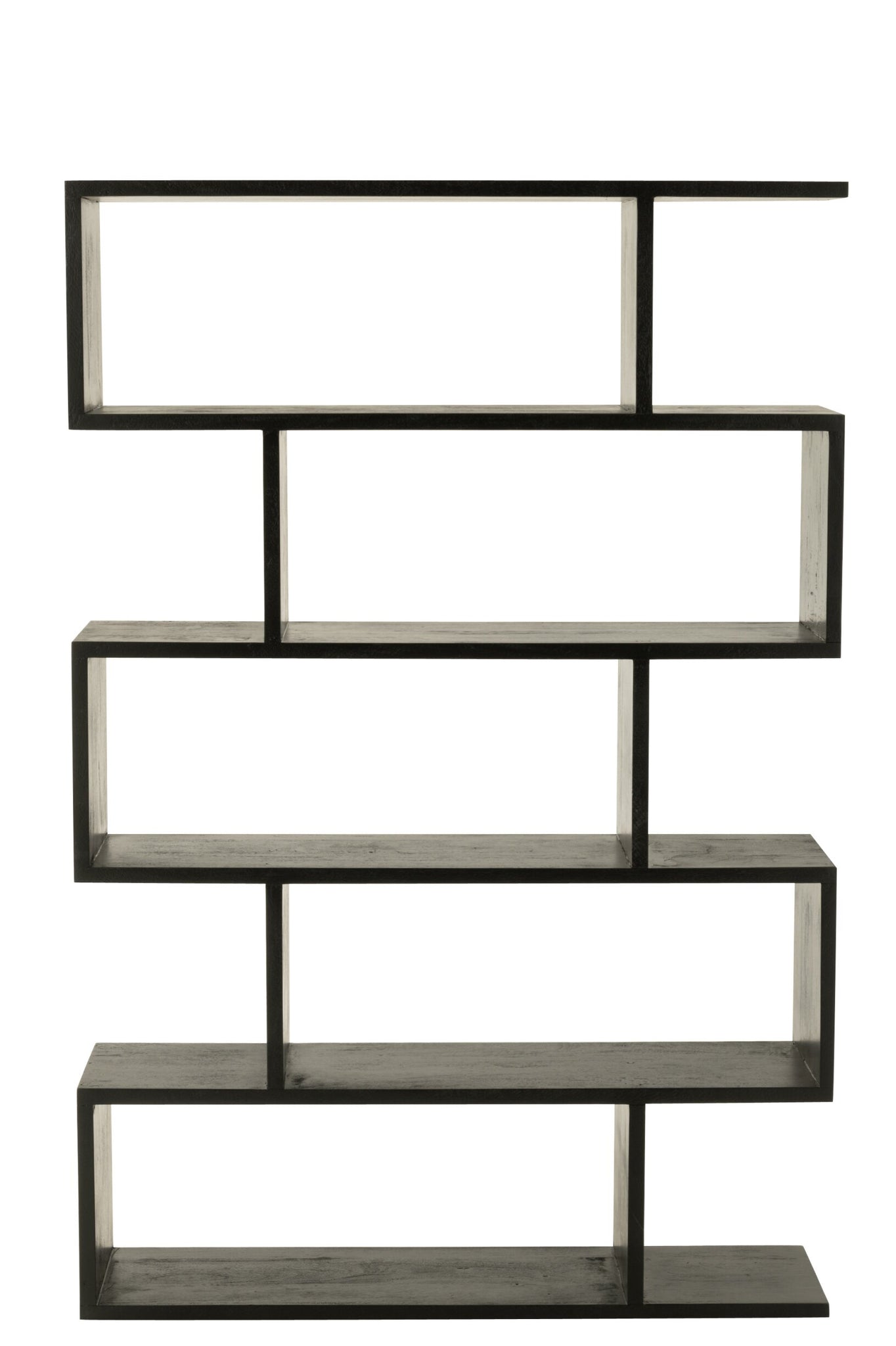 Boekenkast Vertical Slats – mangohout, mat zwart, 120x30x180 cm
