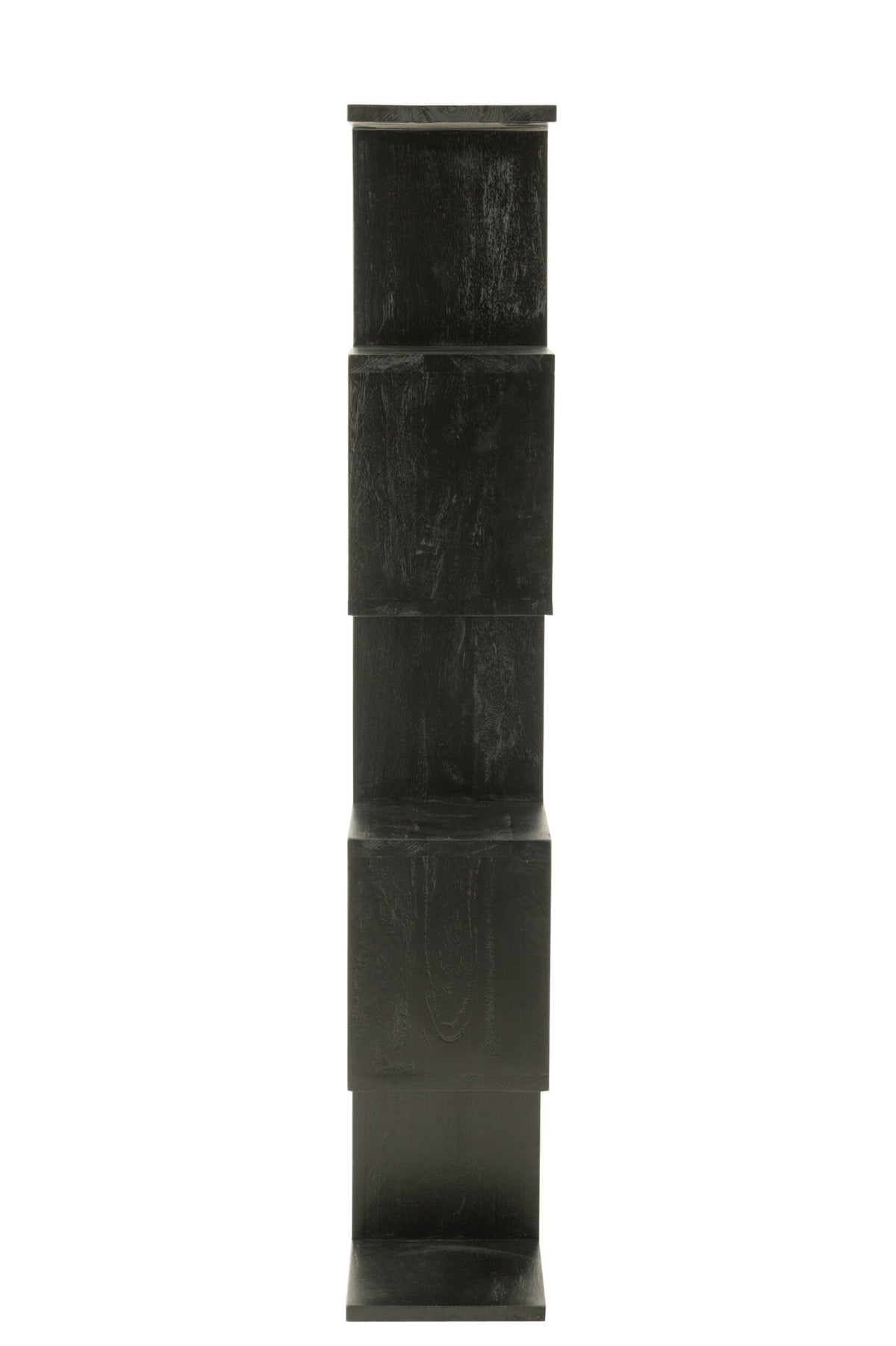 Boekenkast Vertical Slats – mangohout, mat zwart, 120x30x180 cm