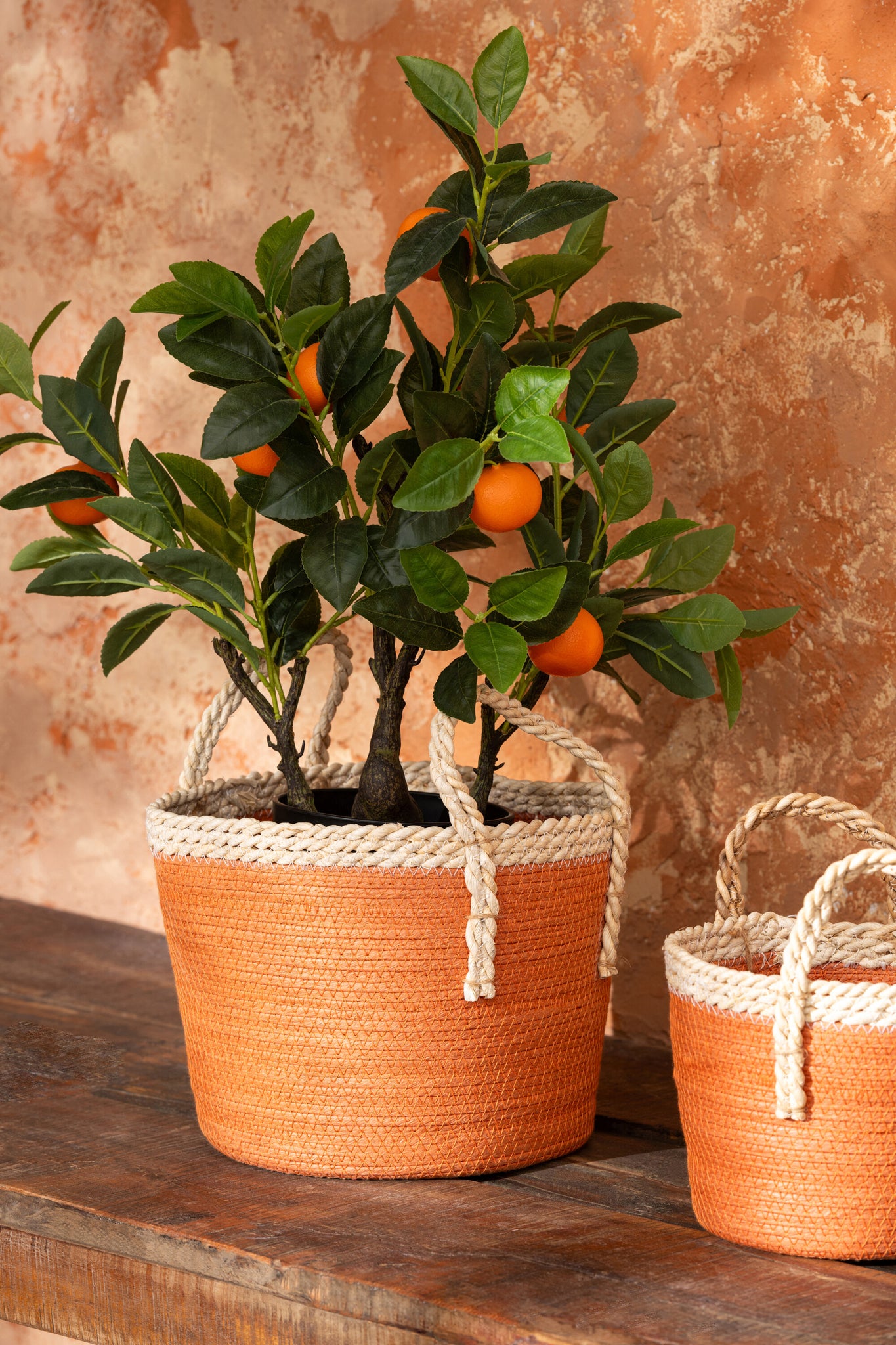 Orange Tree In Pot Artificial Orange/Green Small
