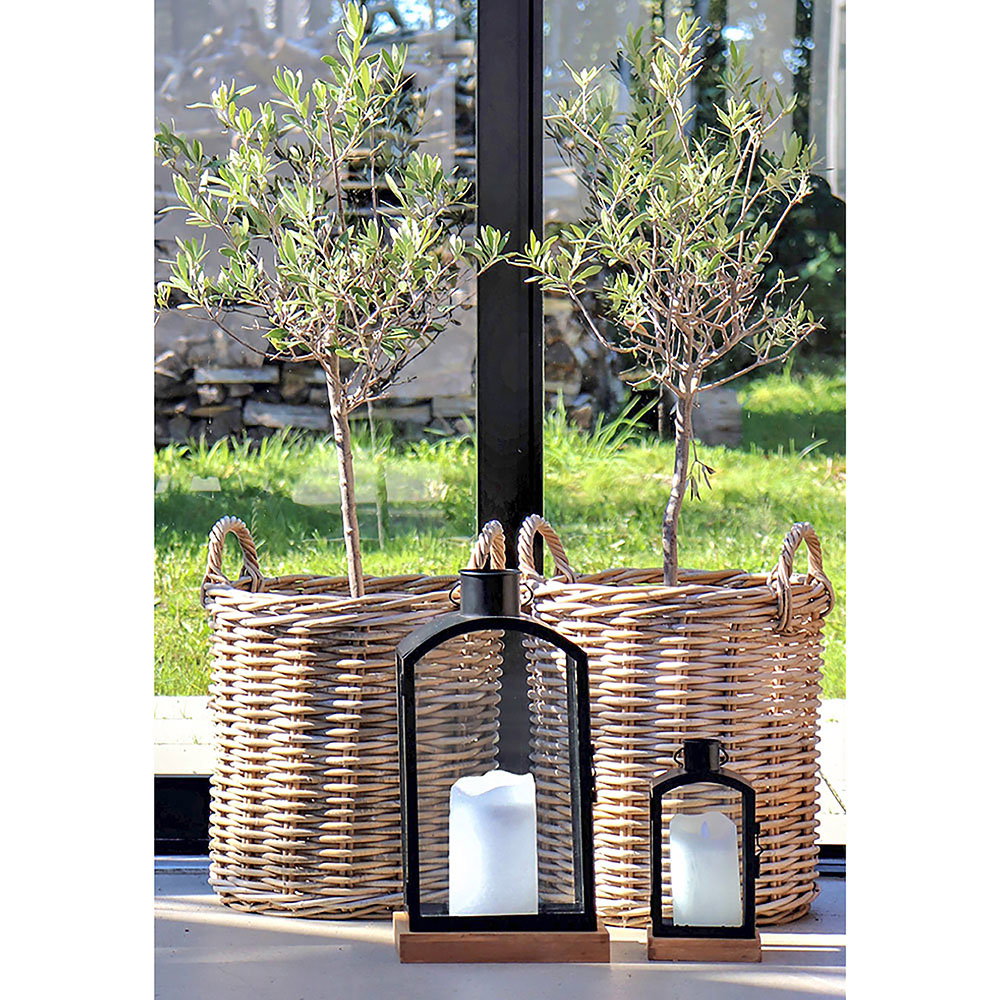 Mandenset Indo – kubu rattan, naturel, set van 2