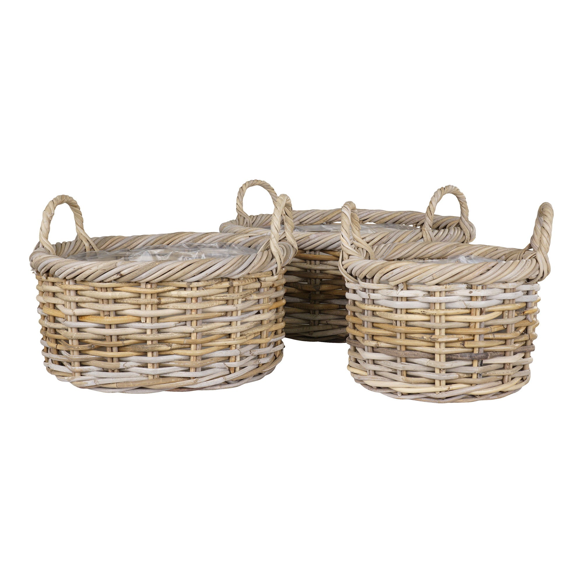 Kuta Baskets - Baskets, kubu rattan, nature set of 3