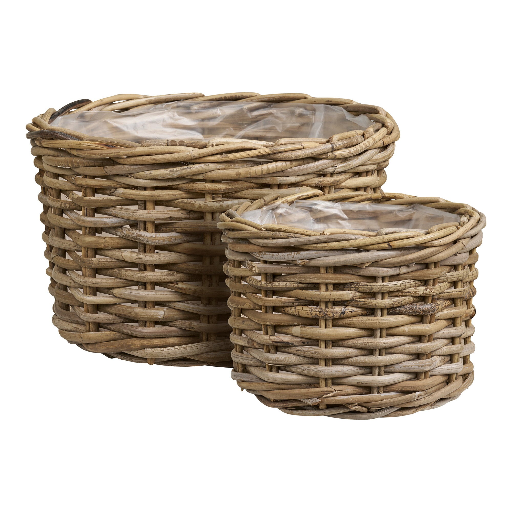 Kalak Baskets - Baskets, kubu rattan, natural set of 2