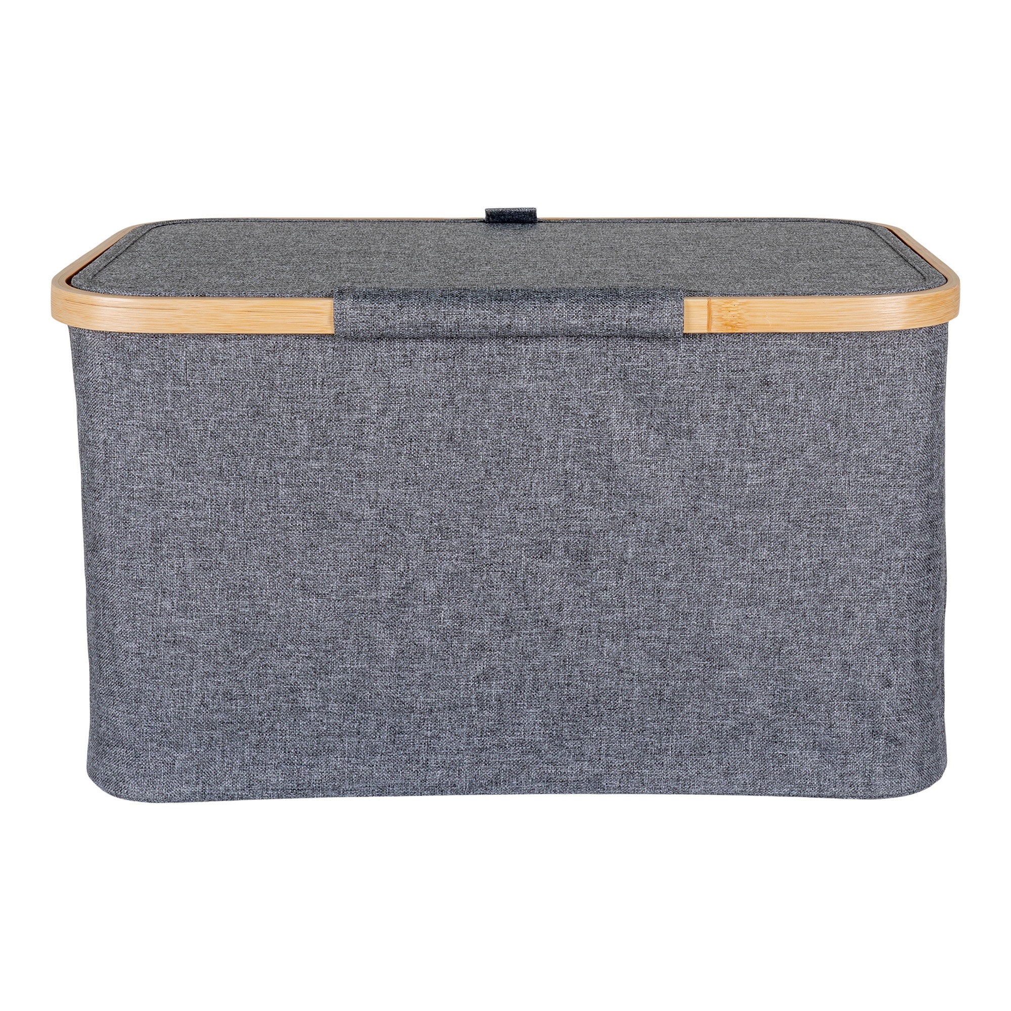 Noto Basket - Basket, bamboo/textile, dark grey 30x45x25 cm