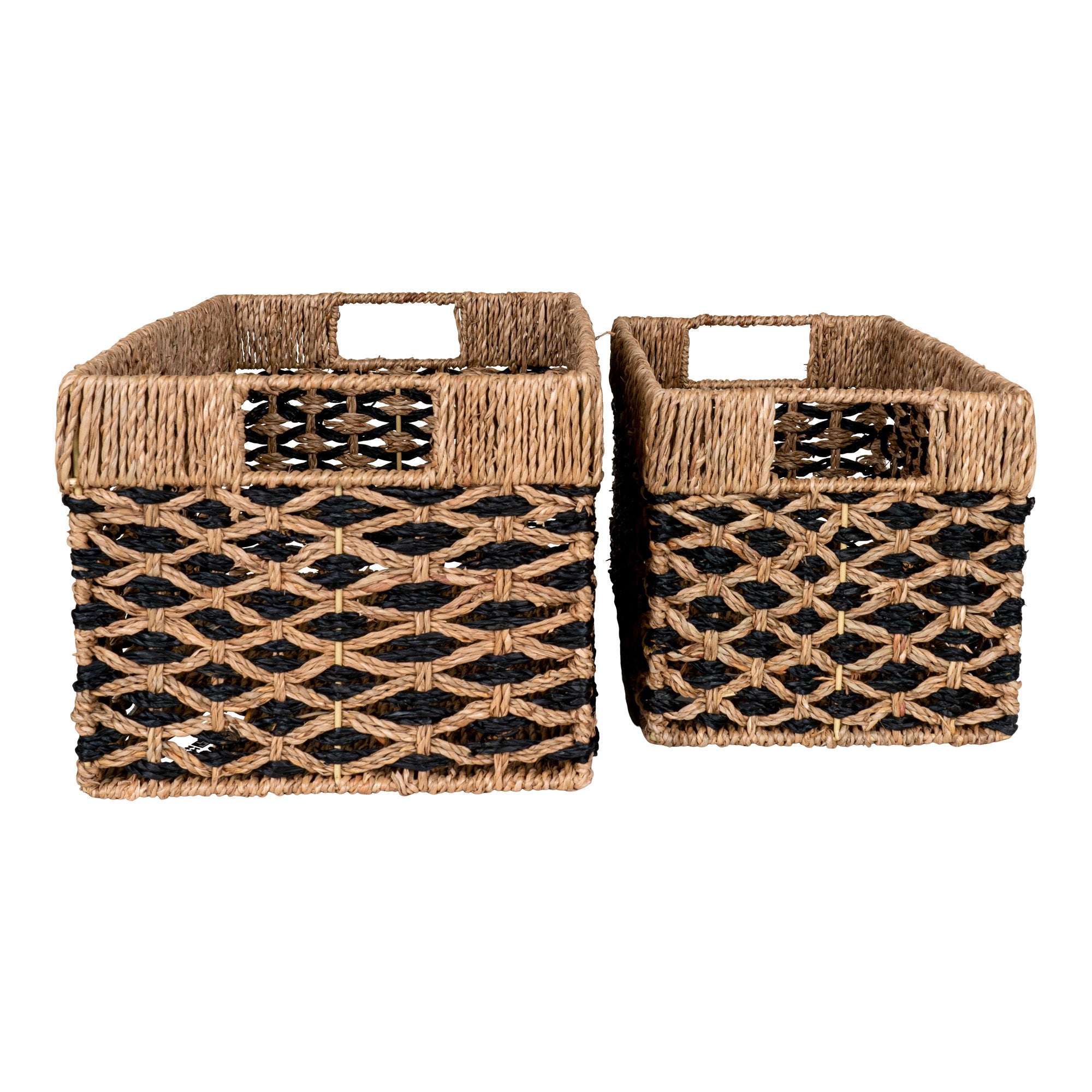 Manden Salar – zeegras, zwart/naturel, set van 2