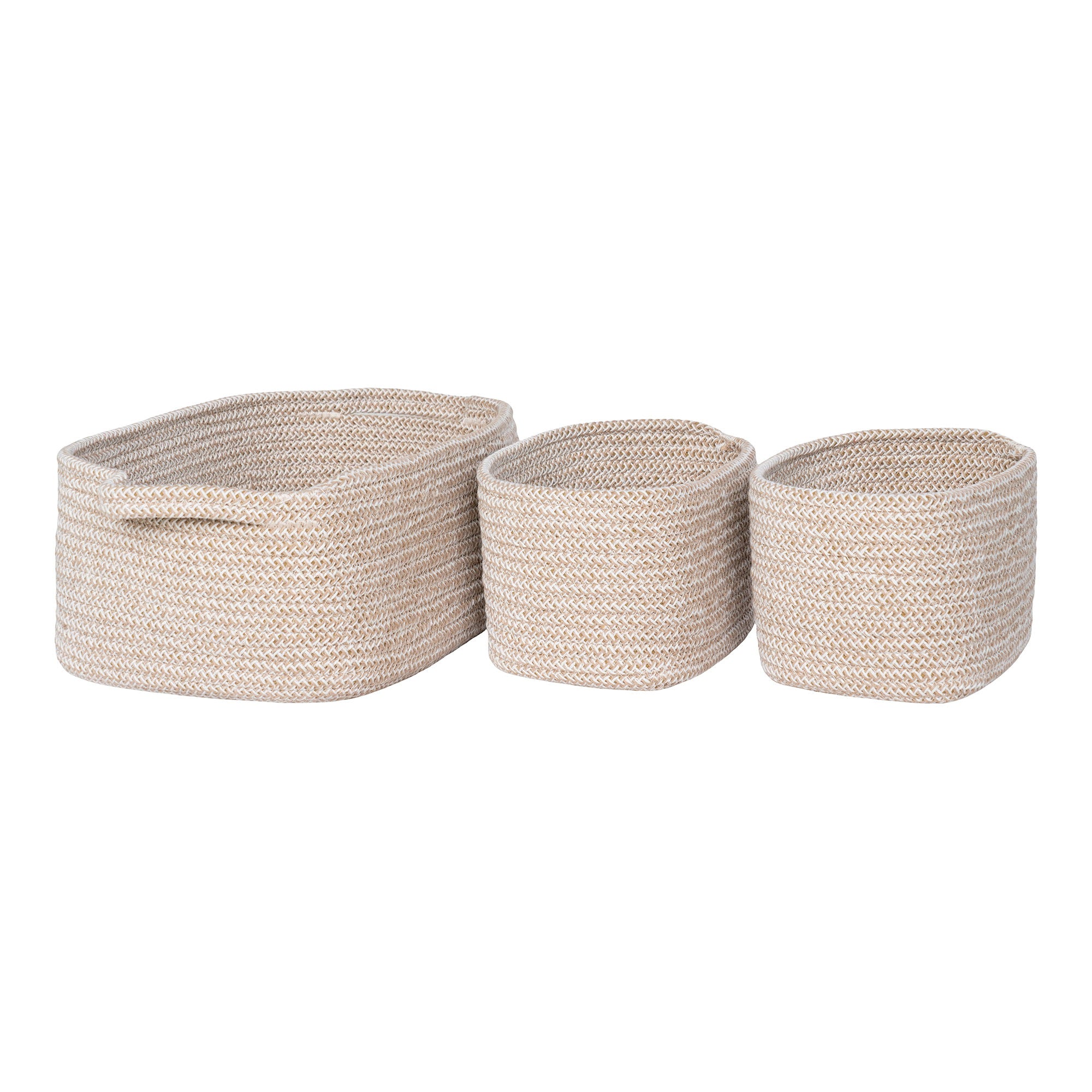 Teixo Körbe Baumwolle Beige 3er Set – Living and Goods