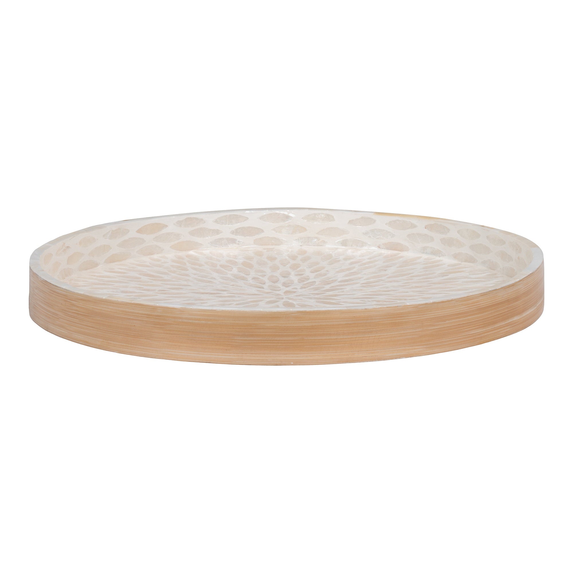 Tablett - <p>Tablett, Bambus/Capiz, beige 40x40x3,5 cm</p>
