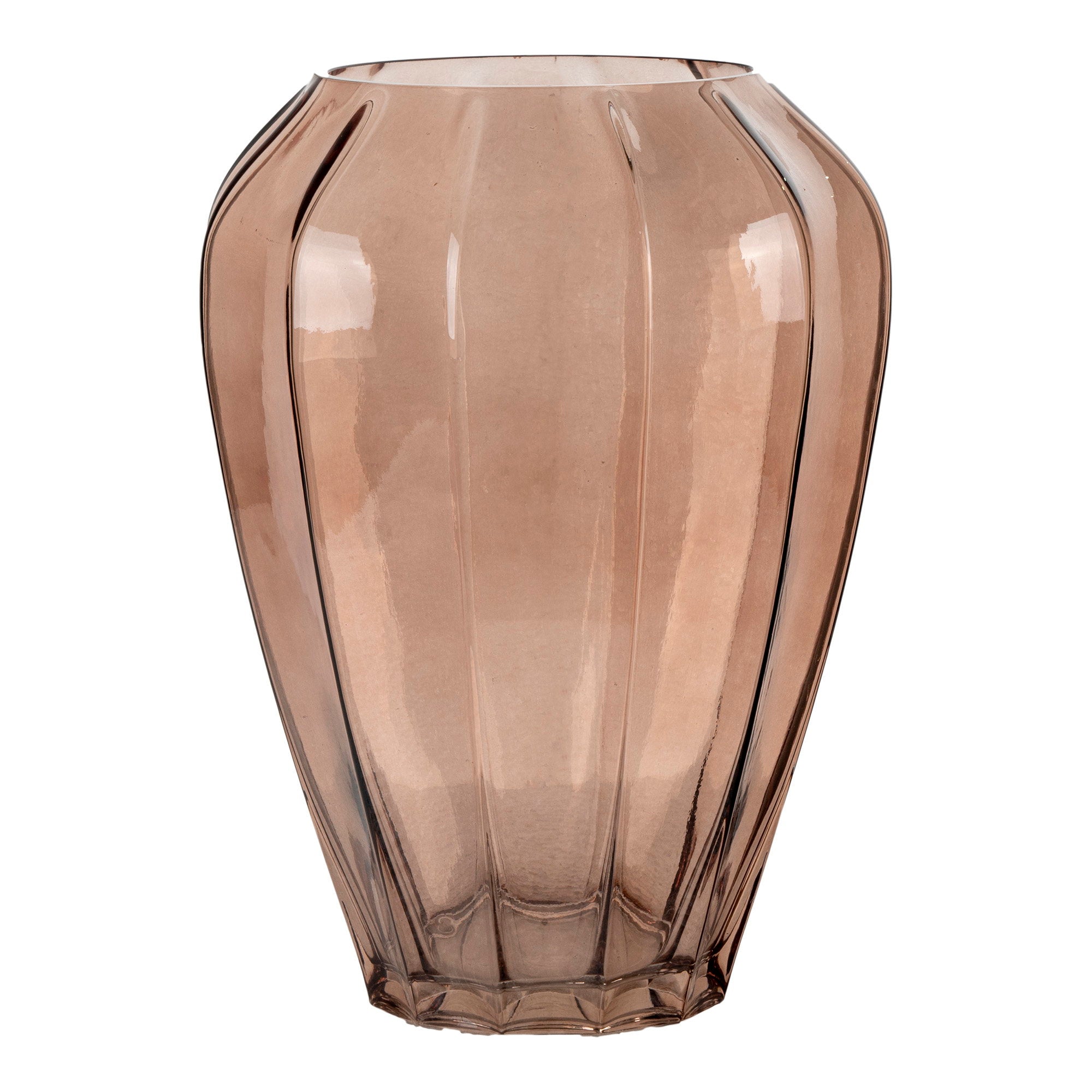 Vase - Vase, glass, brown ø22x29 cm