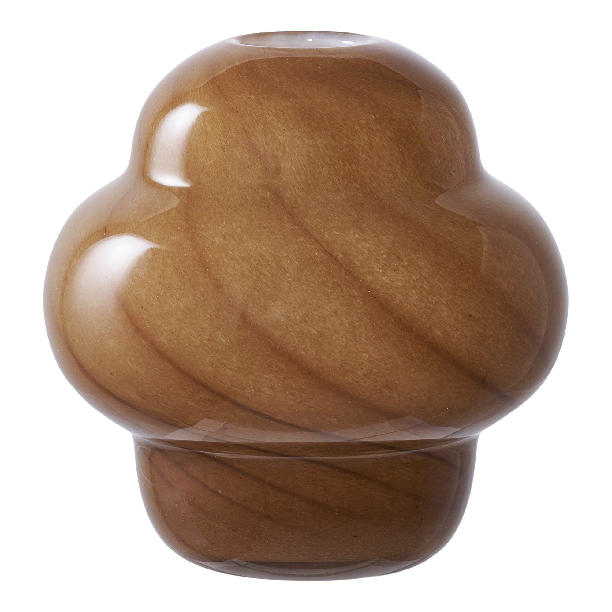 Vase - Vase, glass, brown ø16,5x17 cm