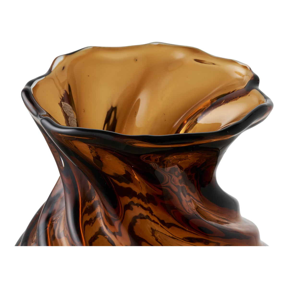 Vaas – mondgeblazen glas, smoked brown, ø16x18,5 cm