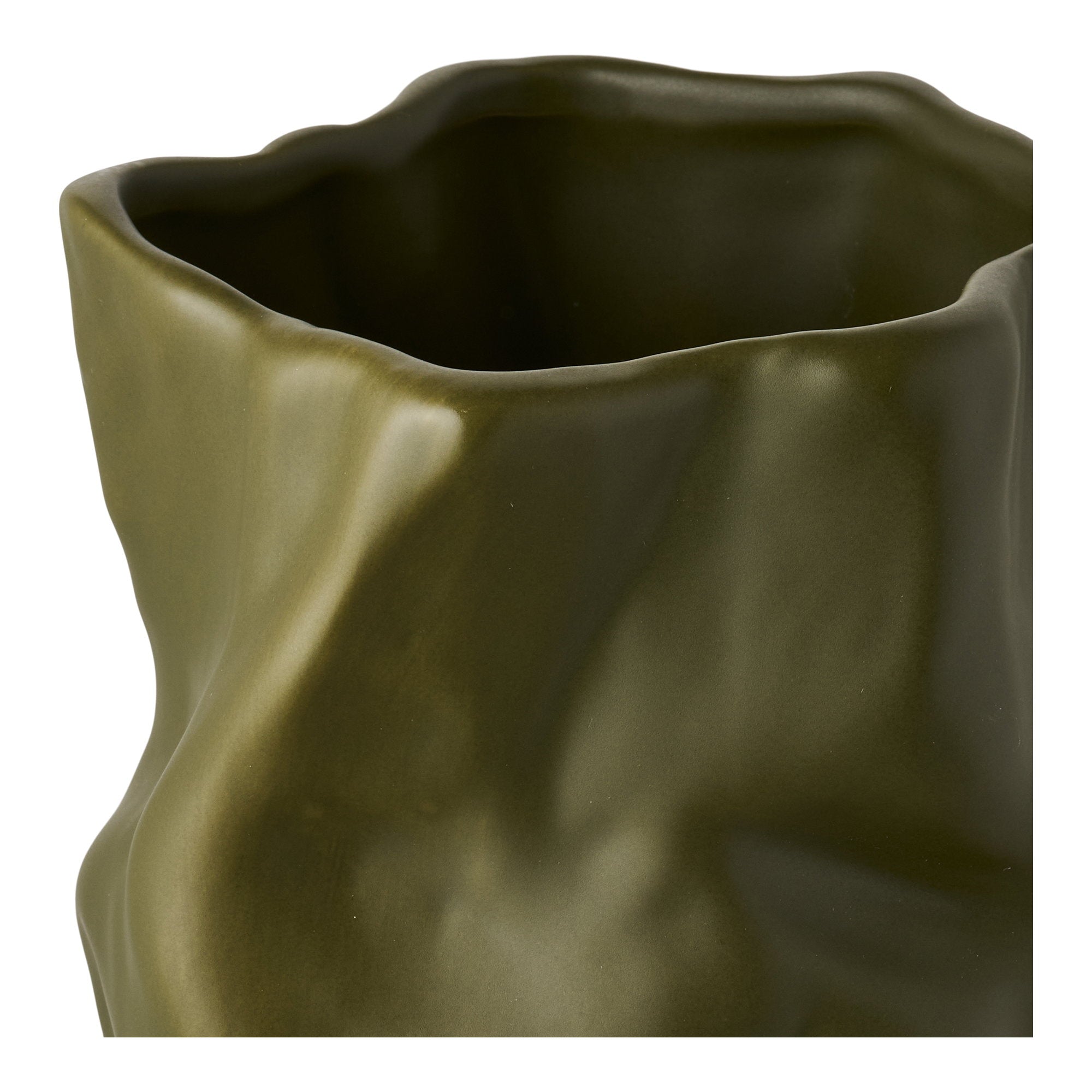 Vase - Vase, ceramic, green ø15x25,5 cm