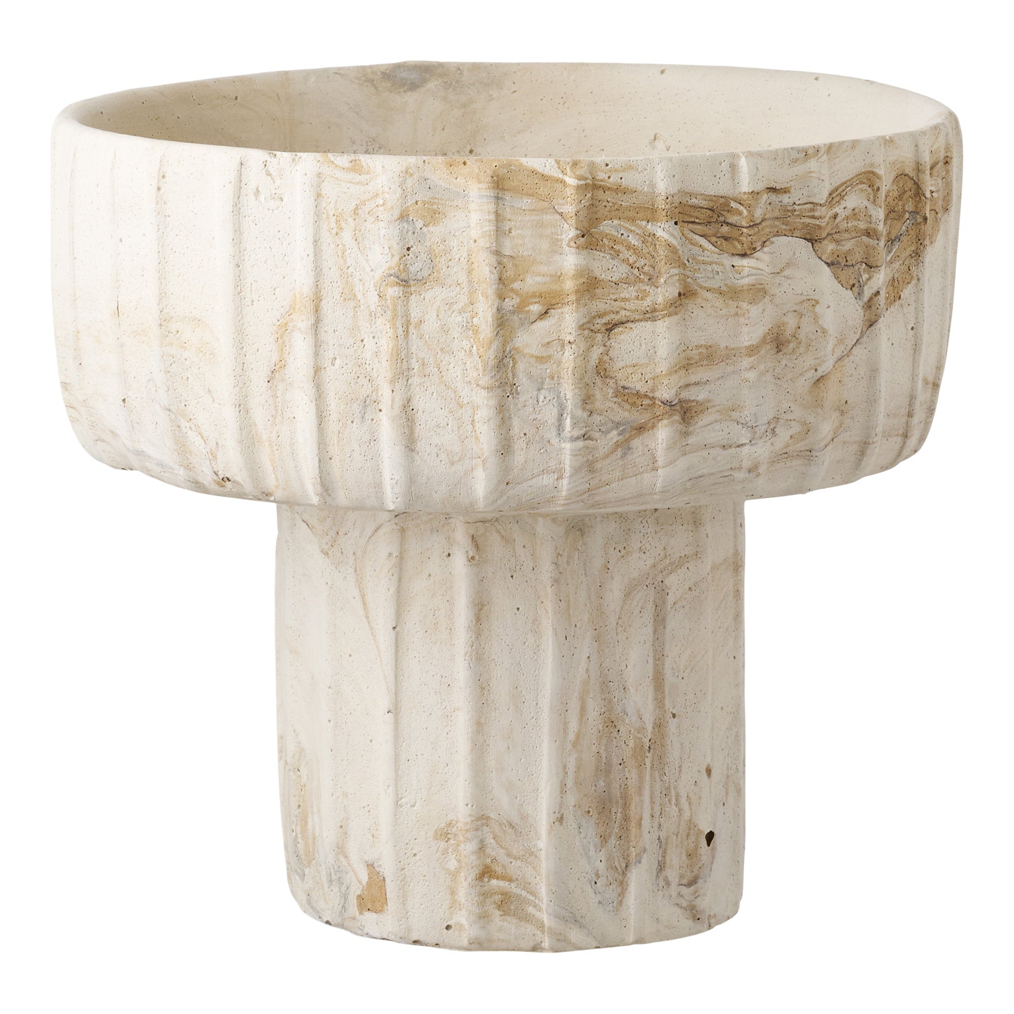 Vase - Vase, cement, brown/beige ø20,5x18,5 cm