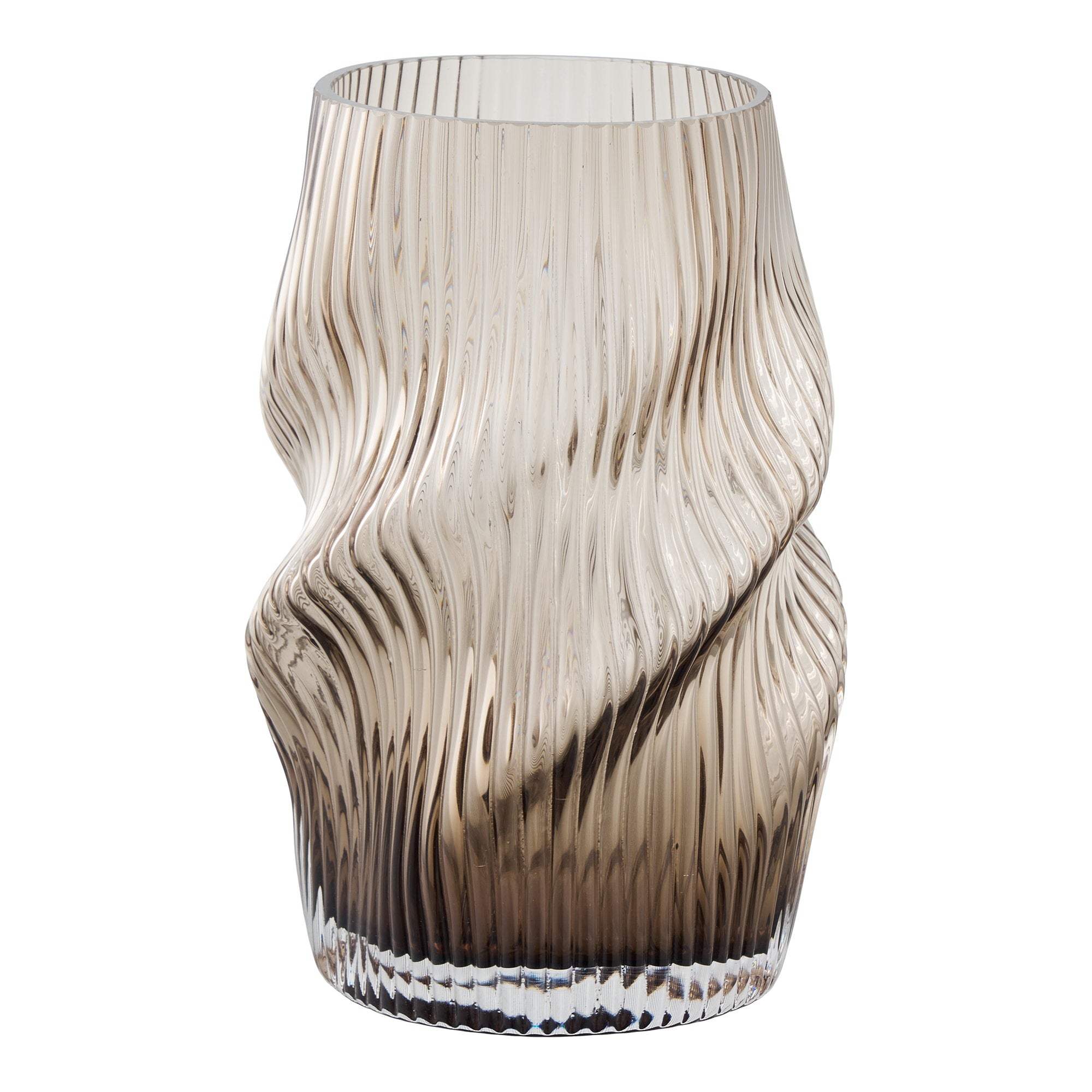 Vase - Vase, mouth blown glass, brown ø17x25 cm