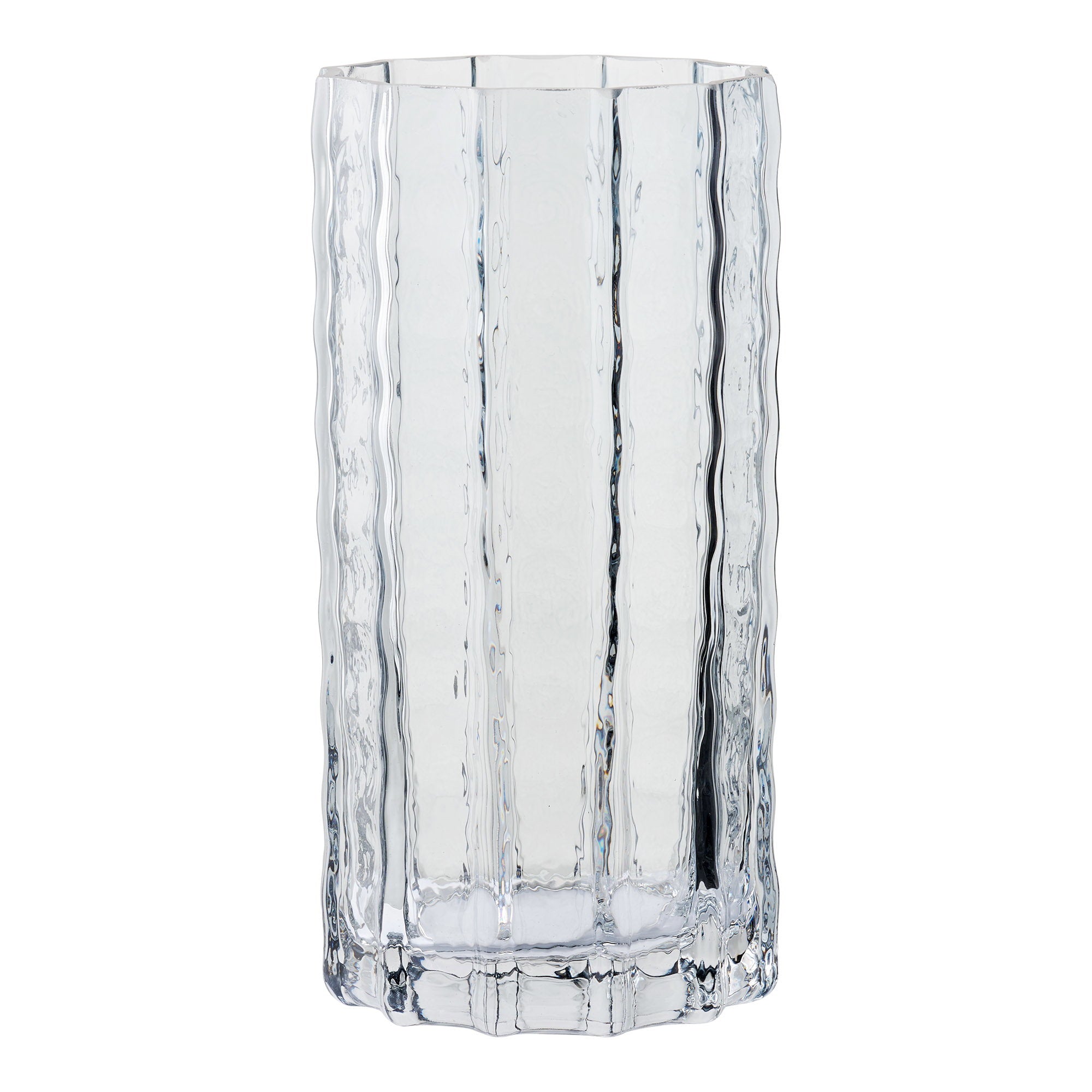 Vase - Vase, mundgeblasenes Glas, rauchgrau, ø10x20 cm
