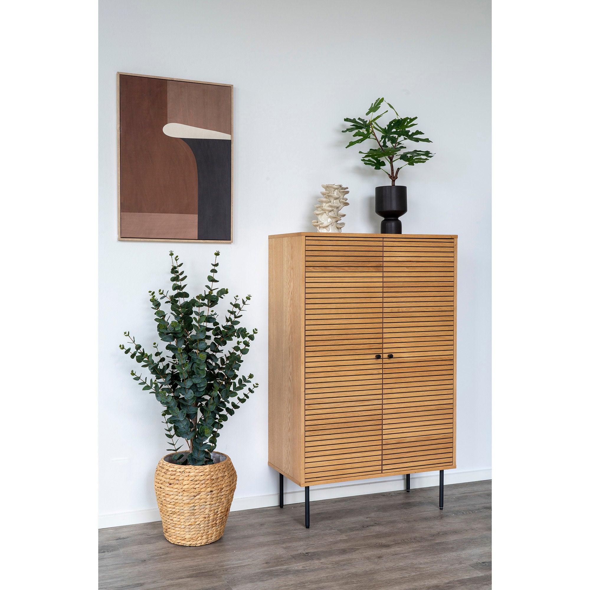 Bloempot zwart met plant