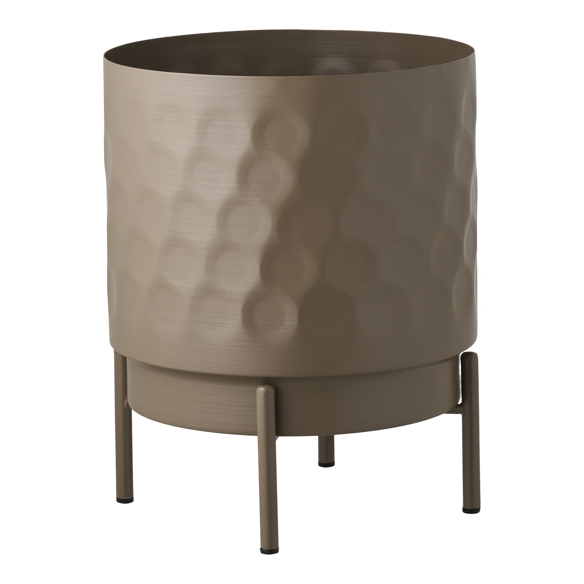 Ronde stalen bloempot in bruin, ø21×26 cm