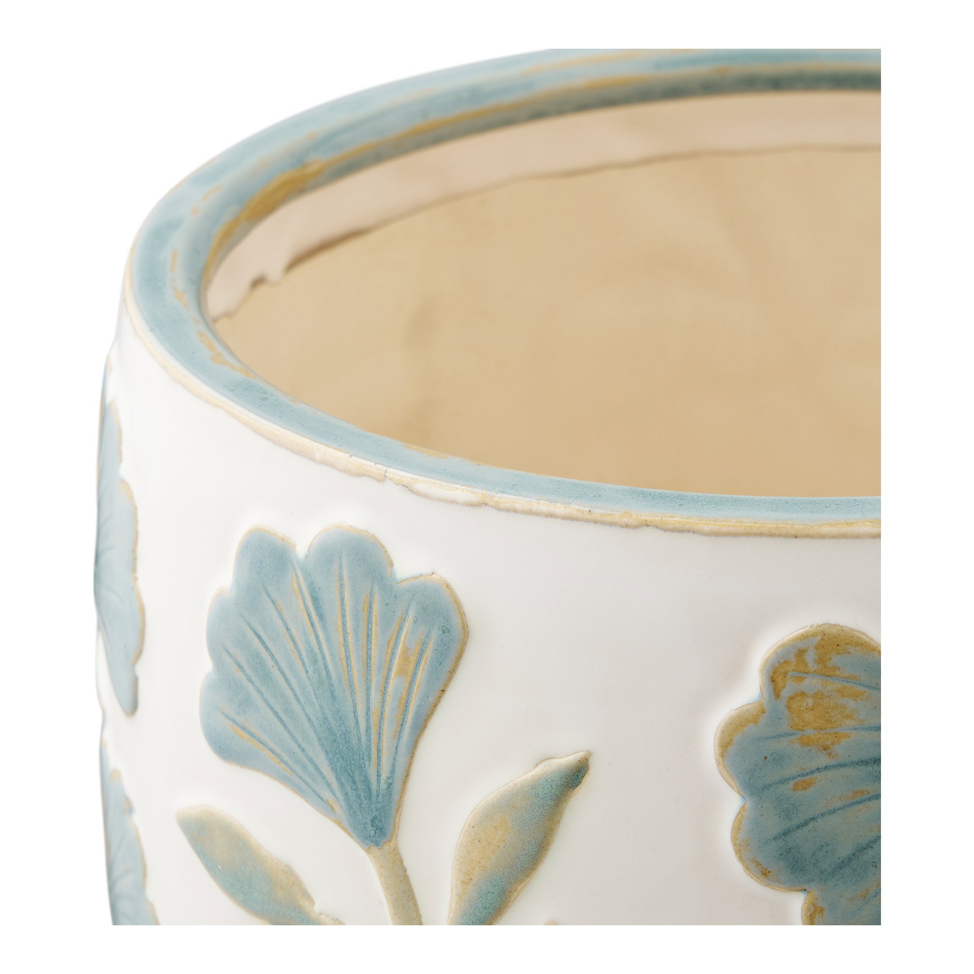 Blumentopf – Keramik, weiß gemischt, ø22,5×17,5 cm