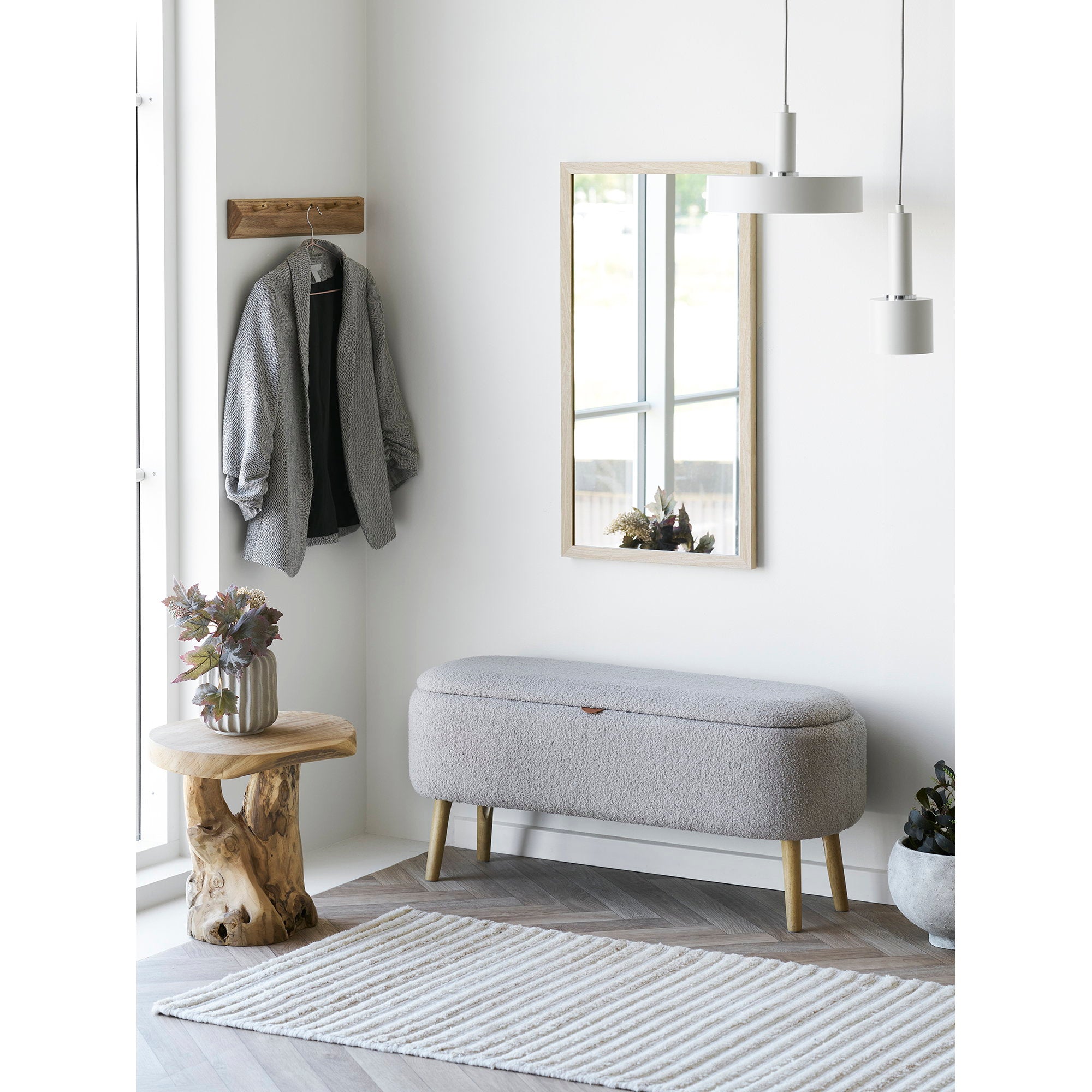 Barco Coat Rack with 5 hooks - Coat rack with 5 hooks, oak 50x8,5 cm