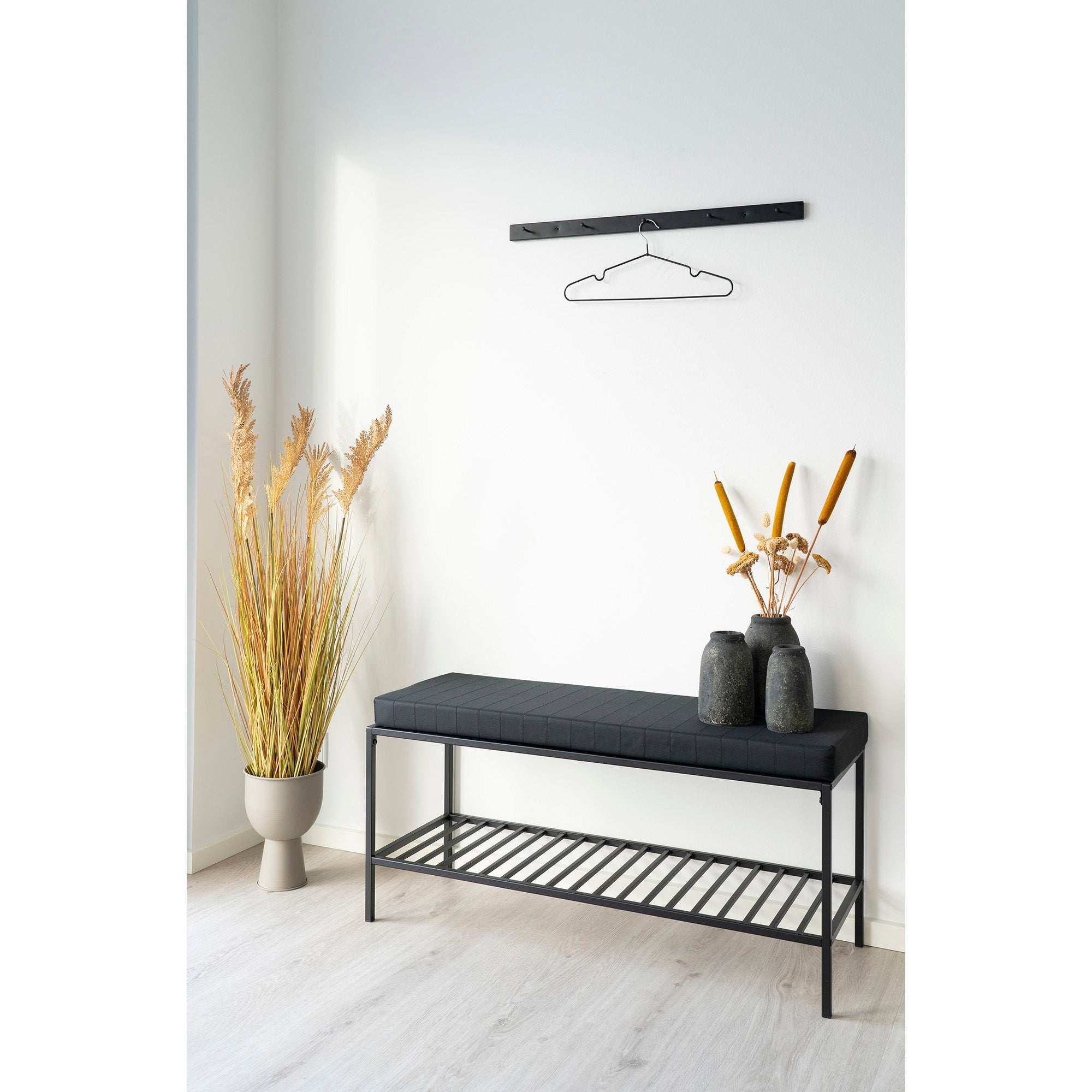 Vita Coat rack - Coat rack, steel, black 70x4x4 cm