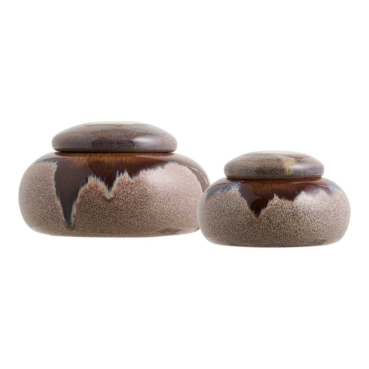 Voorraadpotten Jars – keramiek, bruin, set van 2