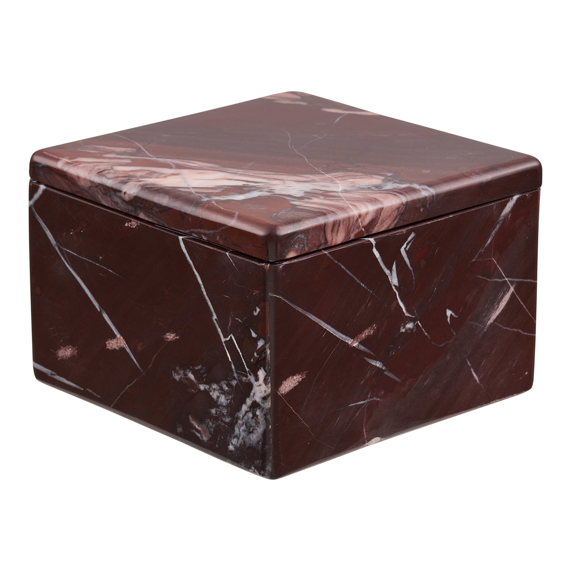 Pot marmer – kastanjerood, 12x12x8 cm
