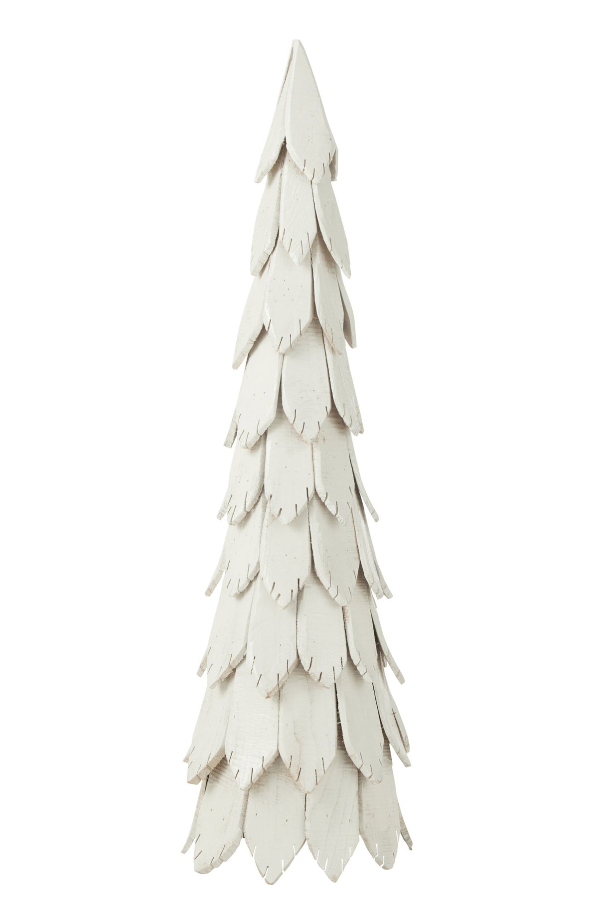 Kerstboom houtstukken groot – kastanjehout, wit, 120 cm