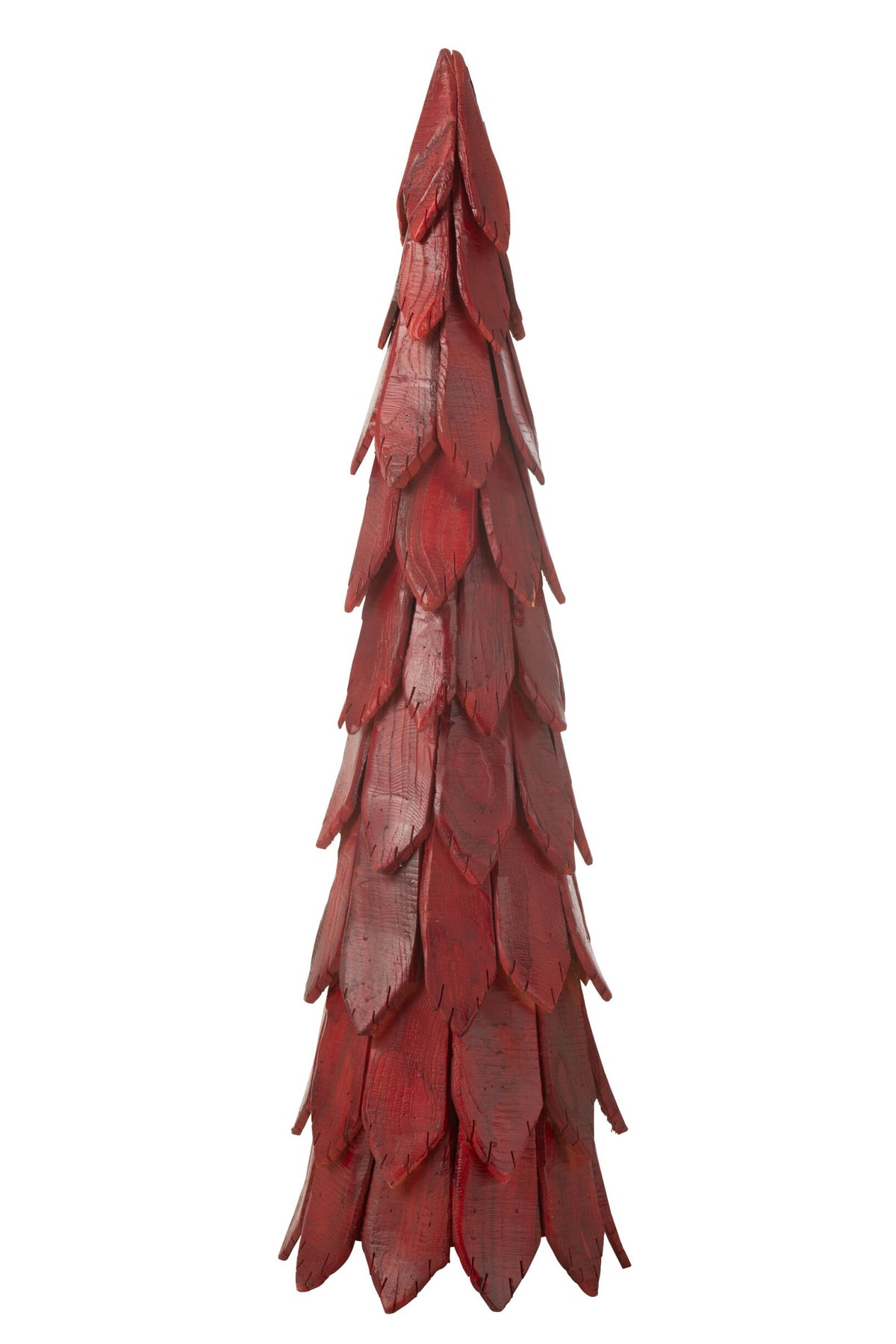 Kerstboom houtstukken groot – kastanjehout, rood, 120 cm
