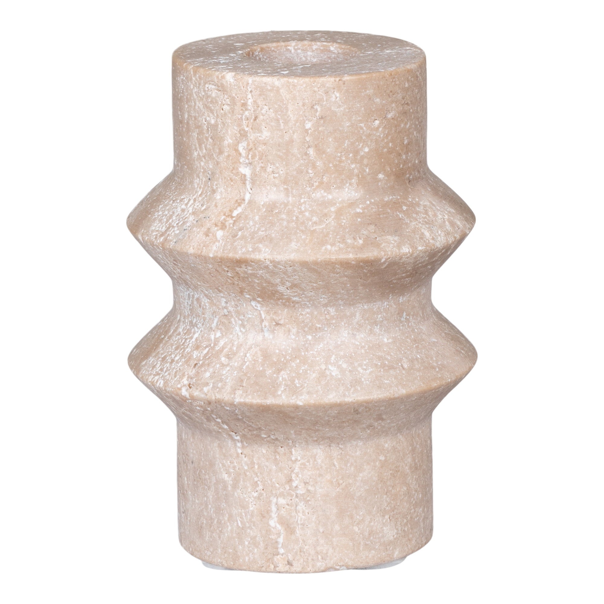 Candle Holder - Candle holder, travertine, natural ø7x10 cm