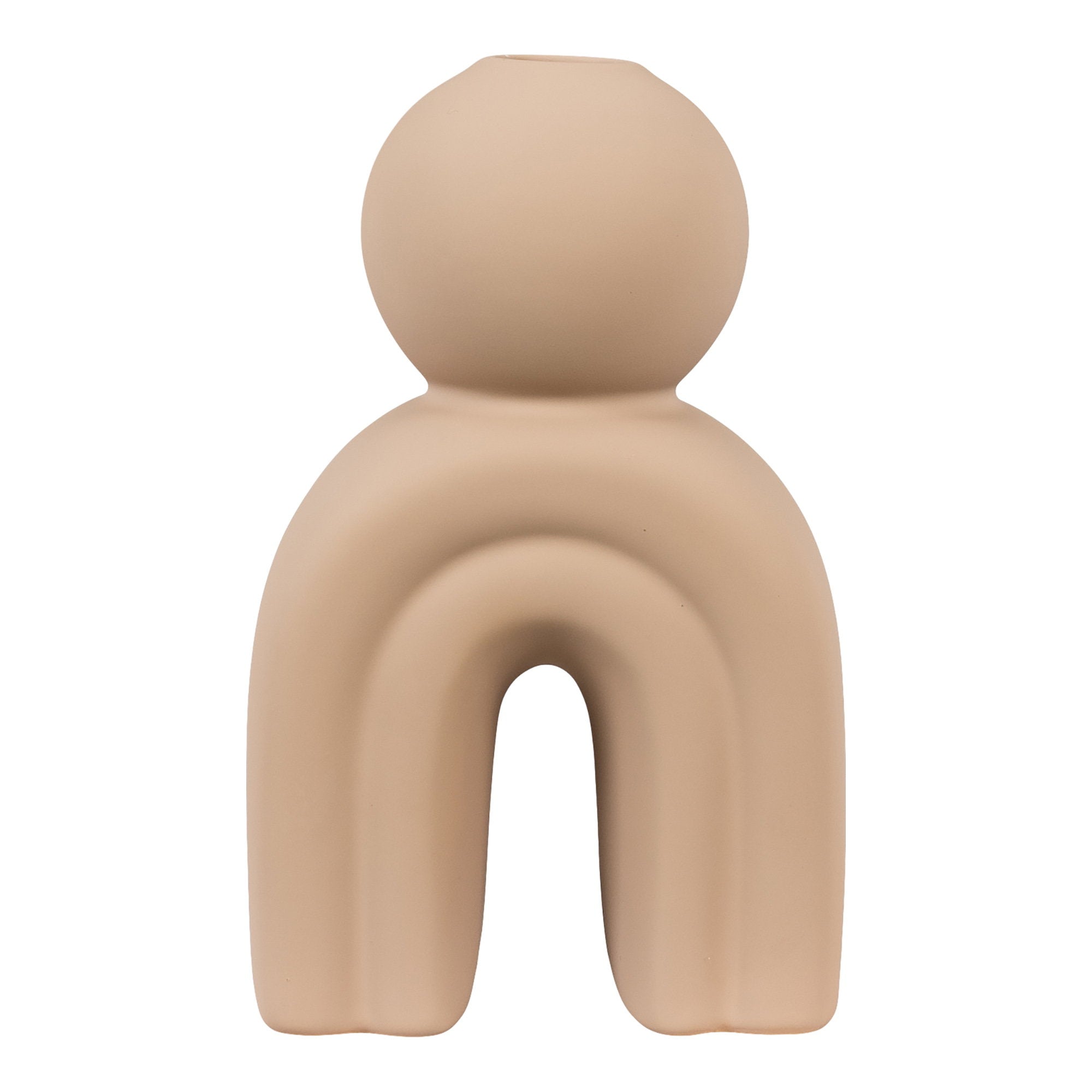 Candle holder - Candle holder, ceramic, brown 10,5x6,5x17 cm