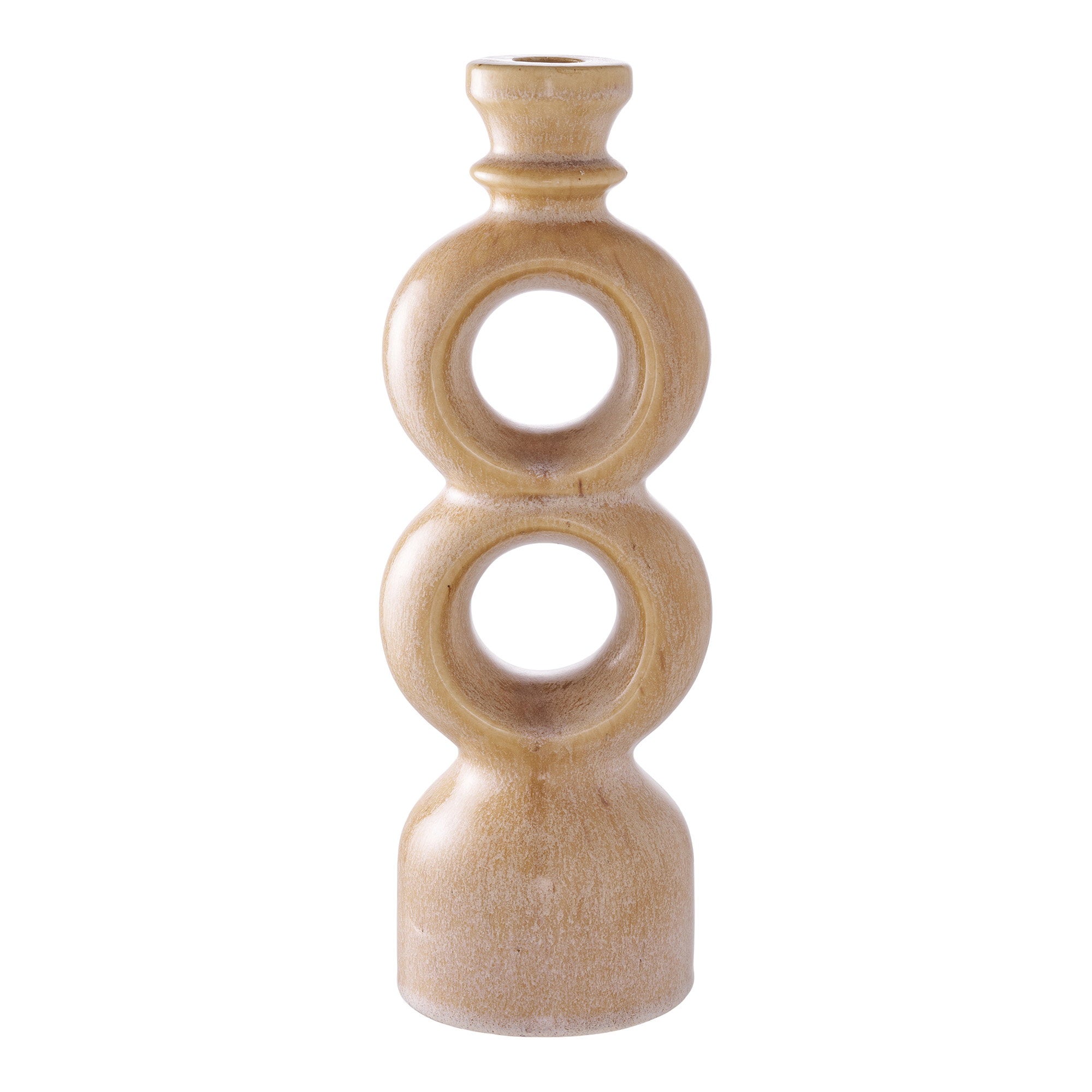 Candle Holder - Candle holder, ceramic, brown 10,7x9,5x30,5 cm